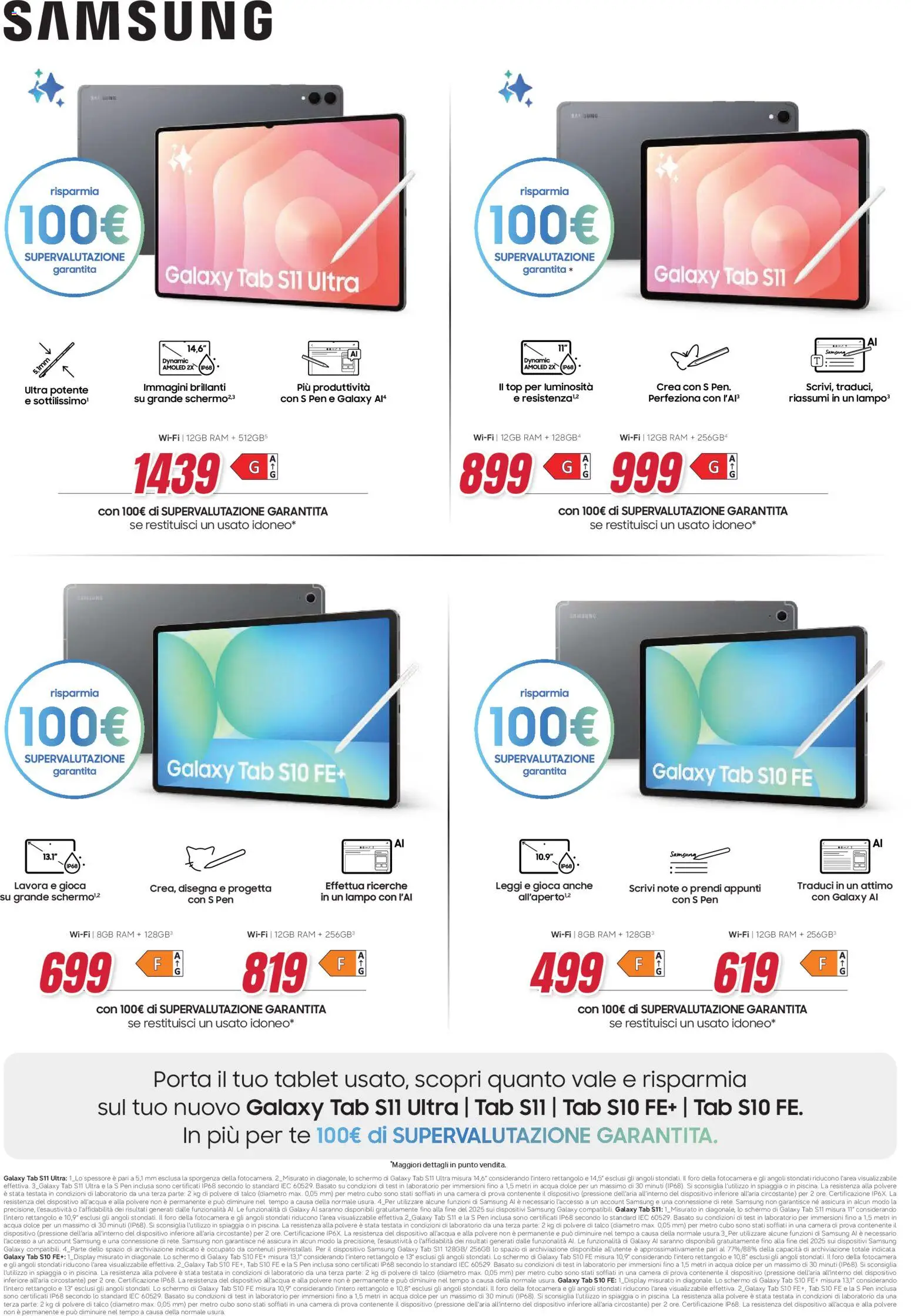 Volantino Trony del 09.04.2026 | Pagina: 28 | Prodotti: Schermo, Samsung Galaxy, Tè, Samsung