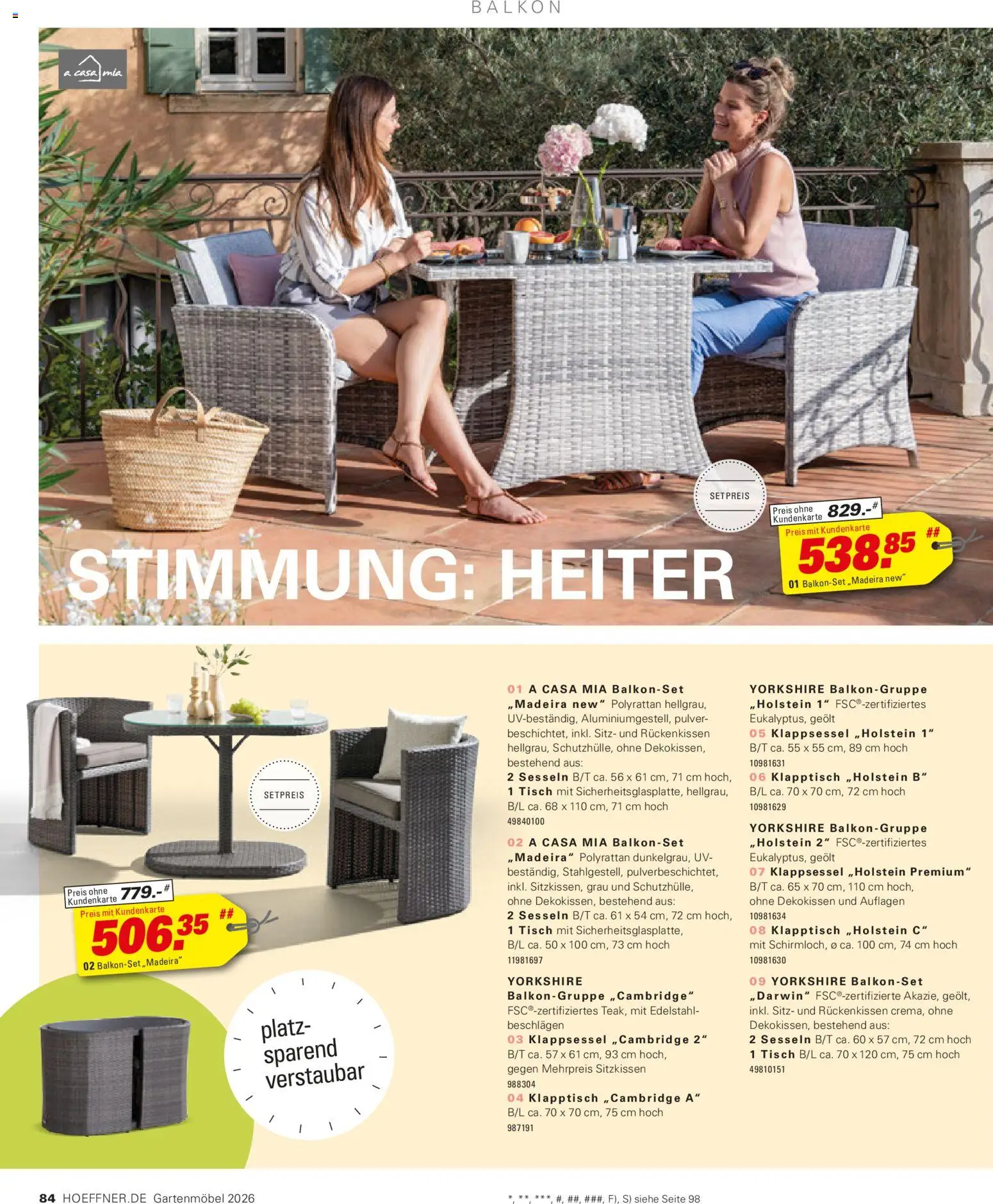 Höffner Prospekt Gartenmöbel – gültig ab 27.03.2026 | Seite: 84 | Produkte: Tisch