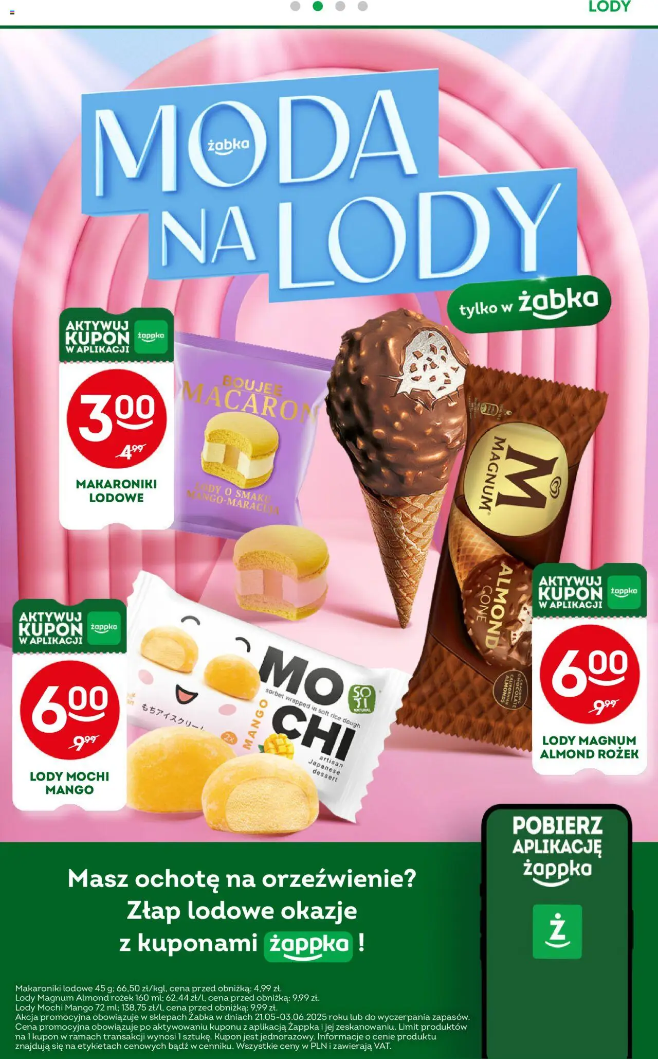 Żabka Gazetka od 21.05.2025 | Strona: 13 | Produkty: Milka, Big Milk, Lody na patyku, Lody