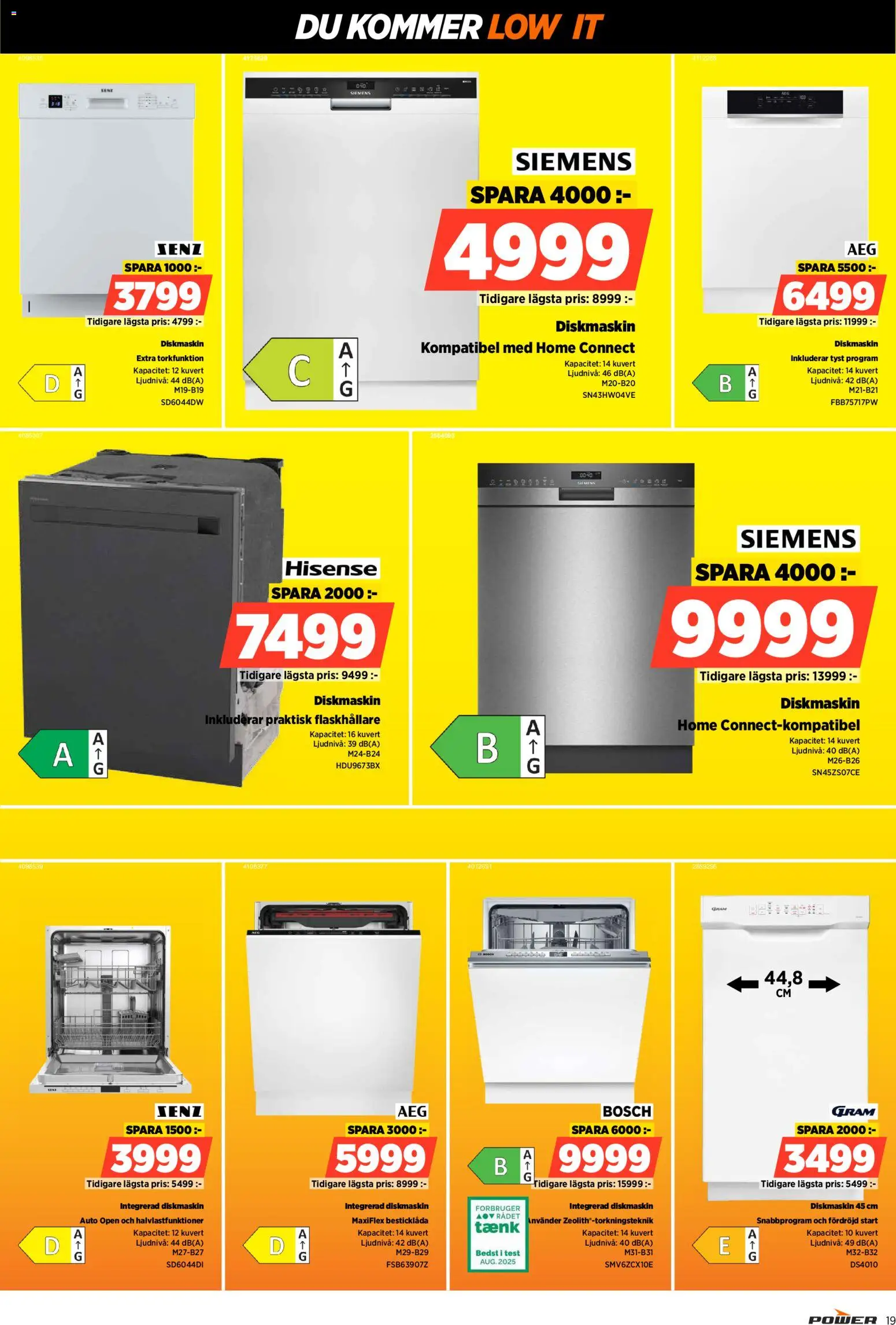 Power reklamblad aktuell från 26.01.2026 | Sida: 19 | Produkter: Diskmaskin, Kuvert