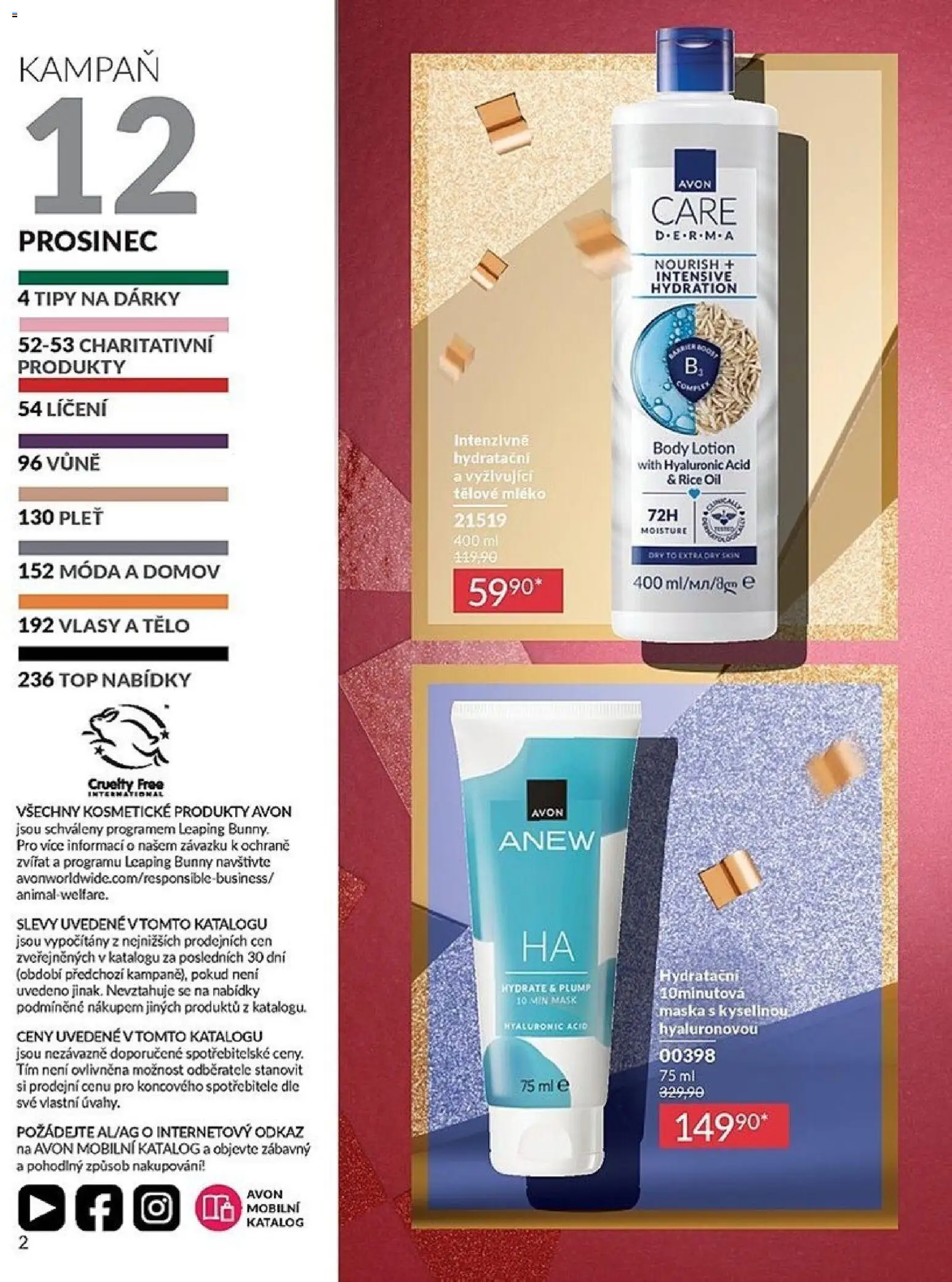 Avon katalog 12/2025 od 01.12.2025 | Strana: 2 | Produkty: Tělové mléko, Mléko, Body, Maska
