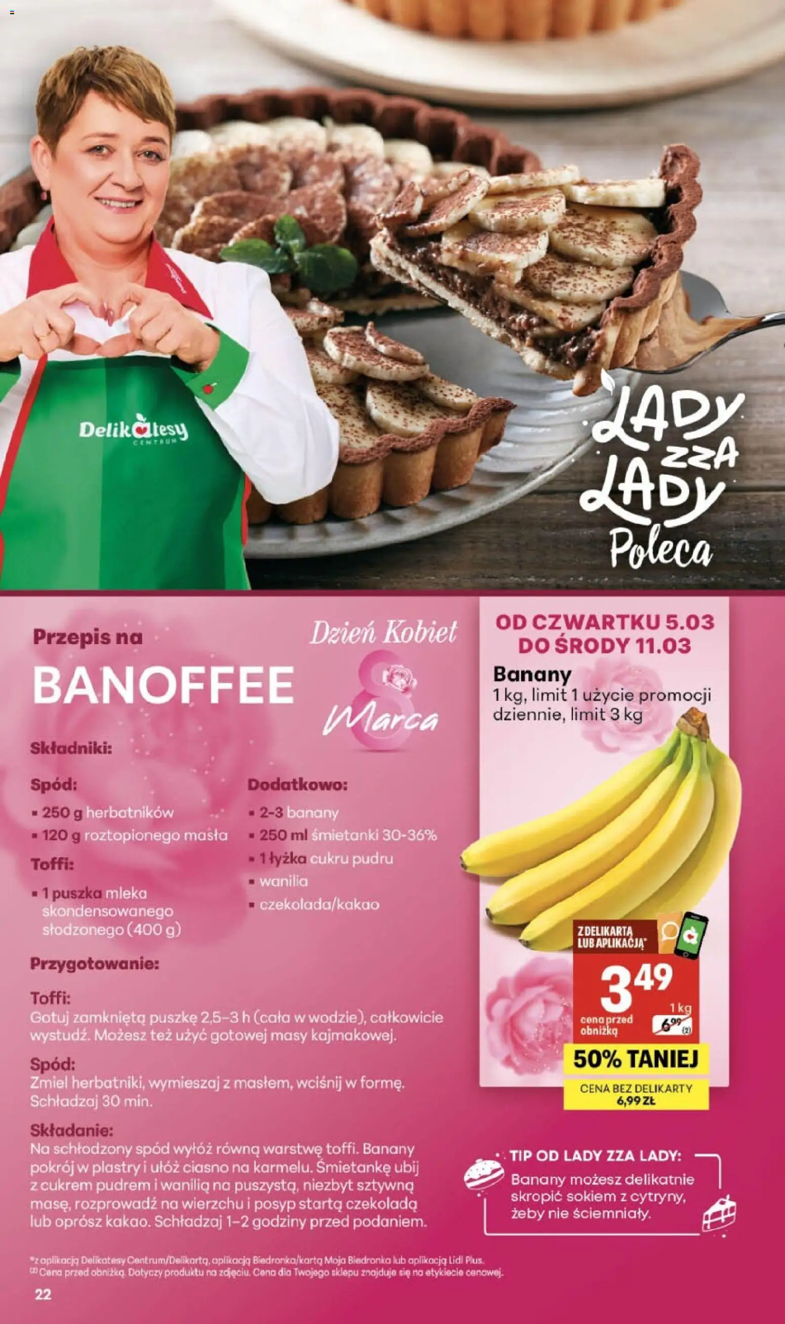 Delikatesy Centrum gazetka - Sklepy Własne od 05.03.2026 | Strona: 22 | Produkty: Mleka, Delikatesy, Czekolada, Banany