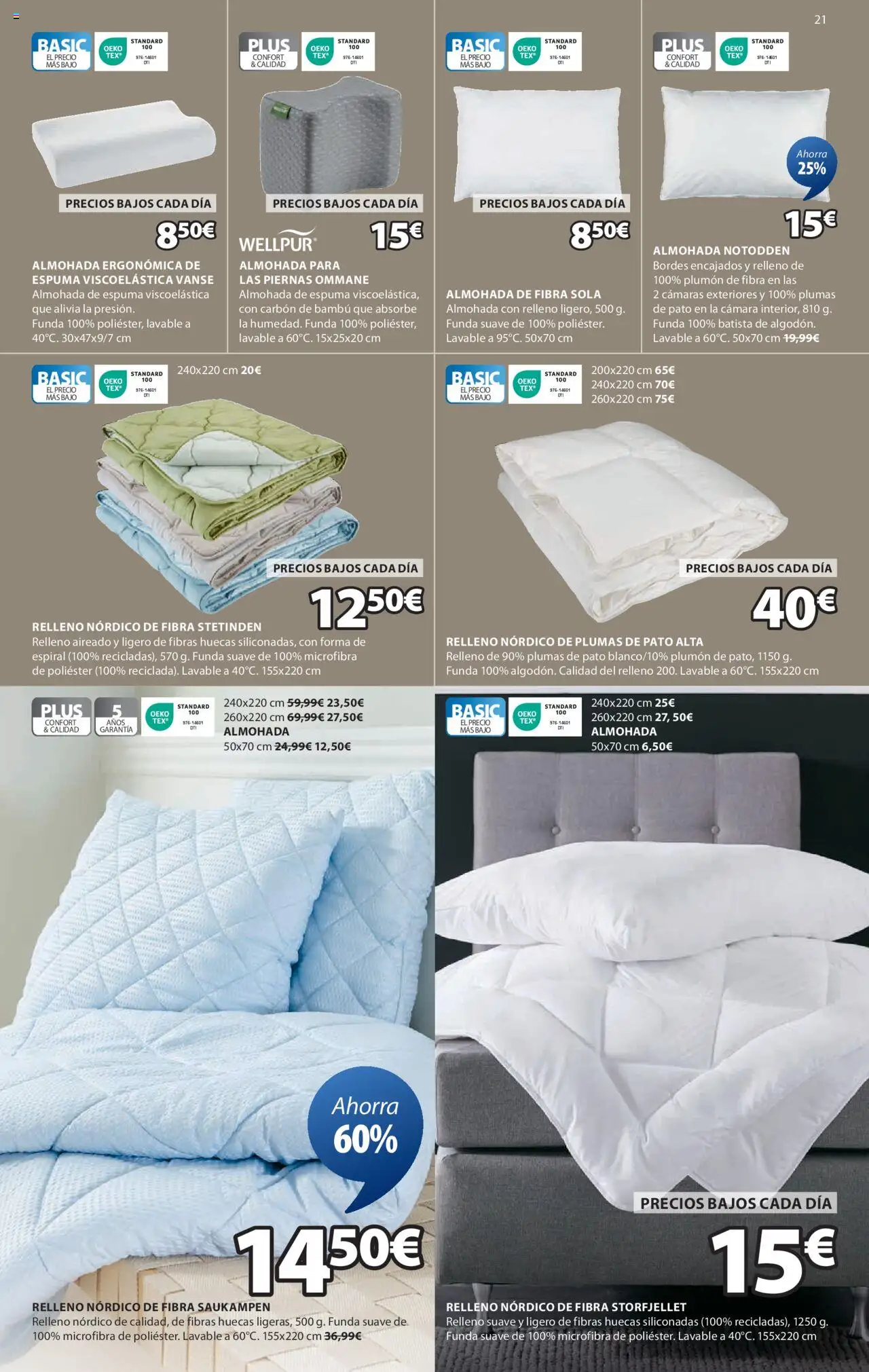 JYSK Grandes ofertas │ válido desde el 03.06.2025 | Página: 22 | Productos: Almohada de espuma, Cámara, Funda, Almohada