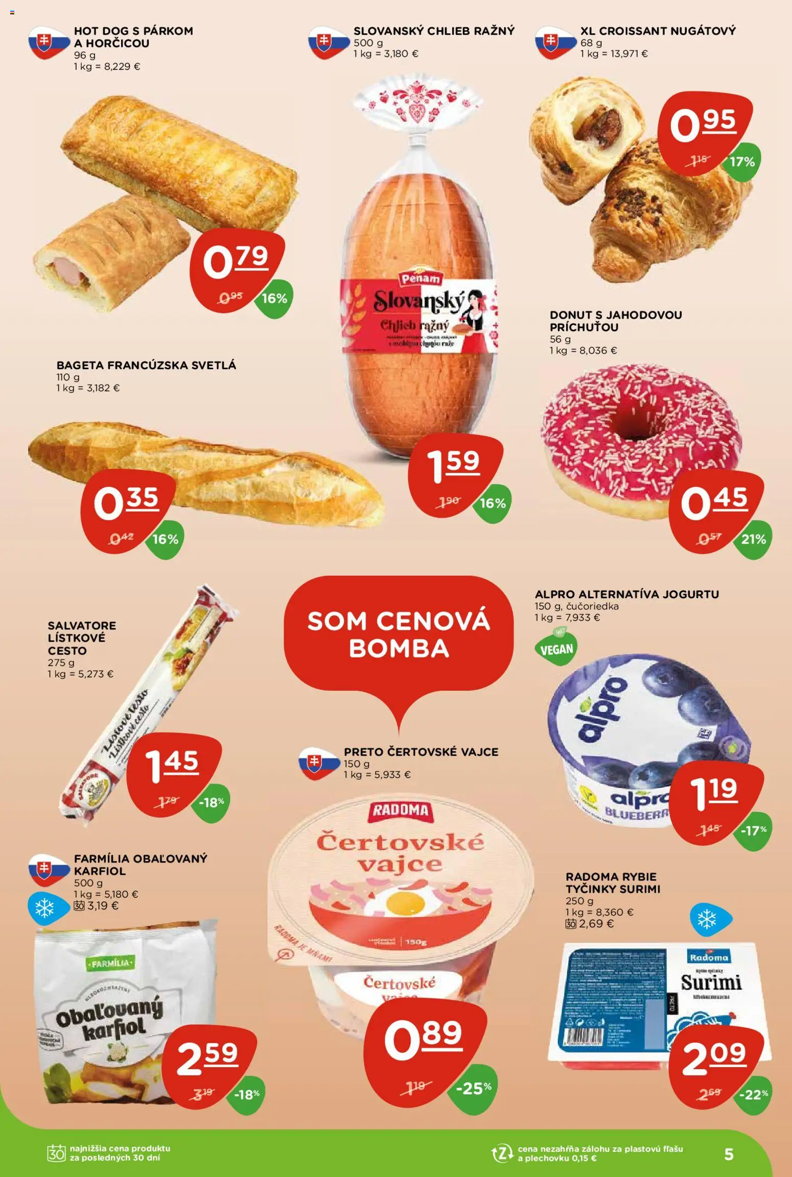 Nové Terno akcie – leták je platný od 15.01.2026 | Strana: 5 | Produkty: Karfiol, Lístkové cesto, Alpro, Svetlá