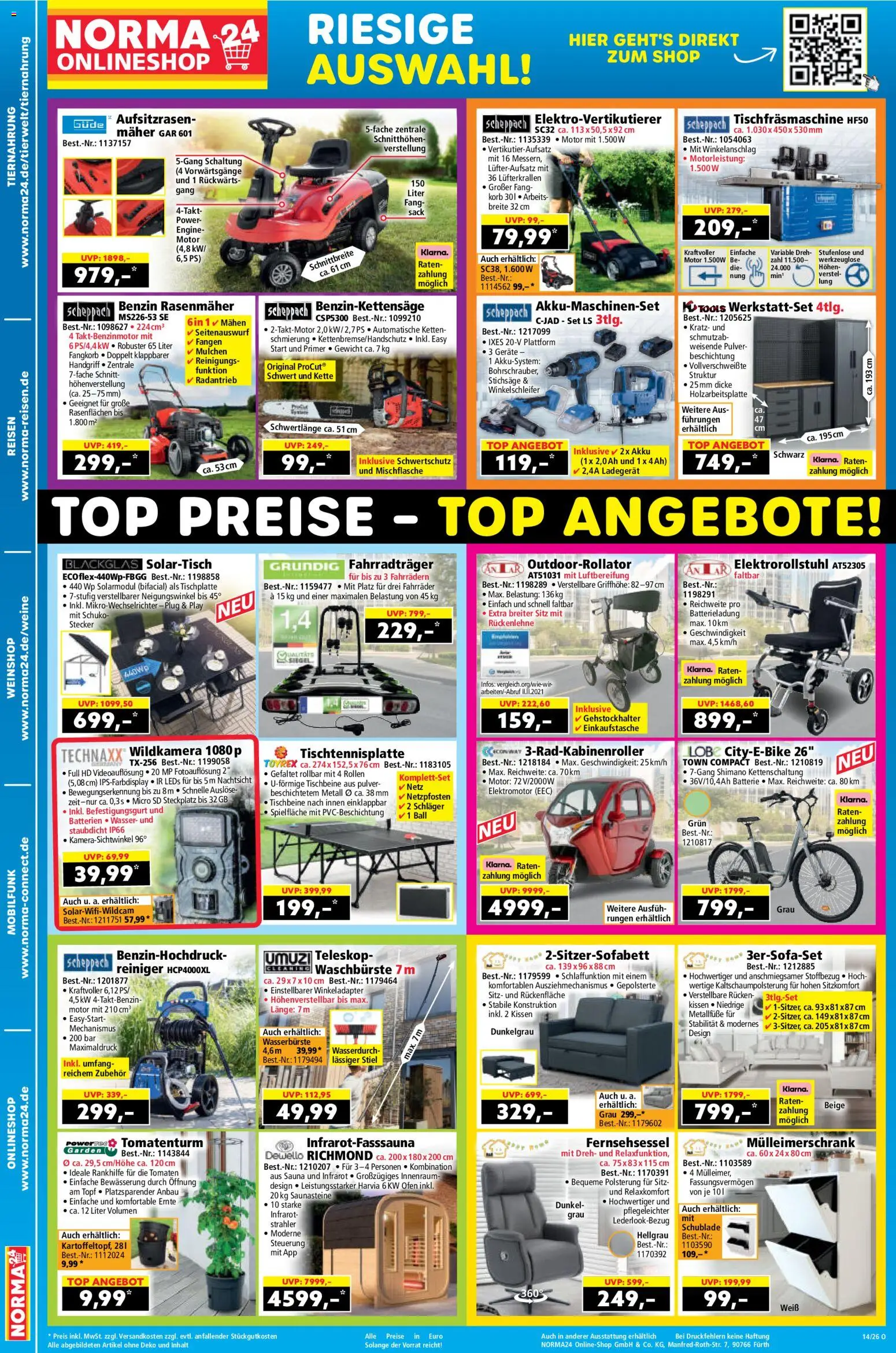 Norma Prospekt 	 – gültig ab 30.03.2026 | Seite: 22 | Produkte: Top, Ofen, Rasenmäher, Korb