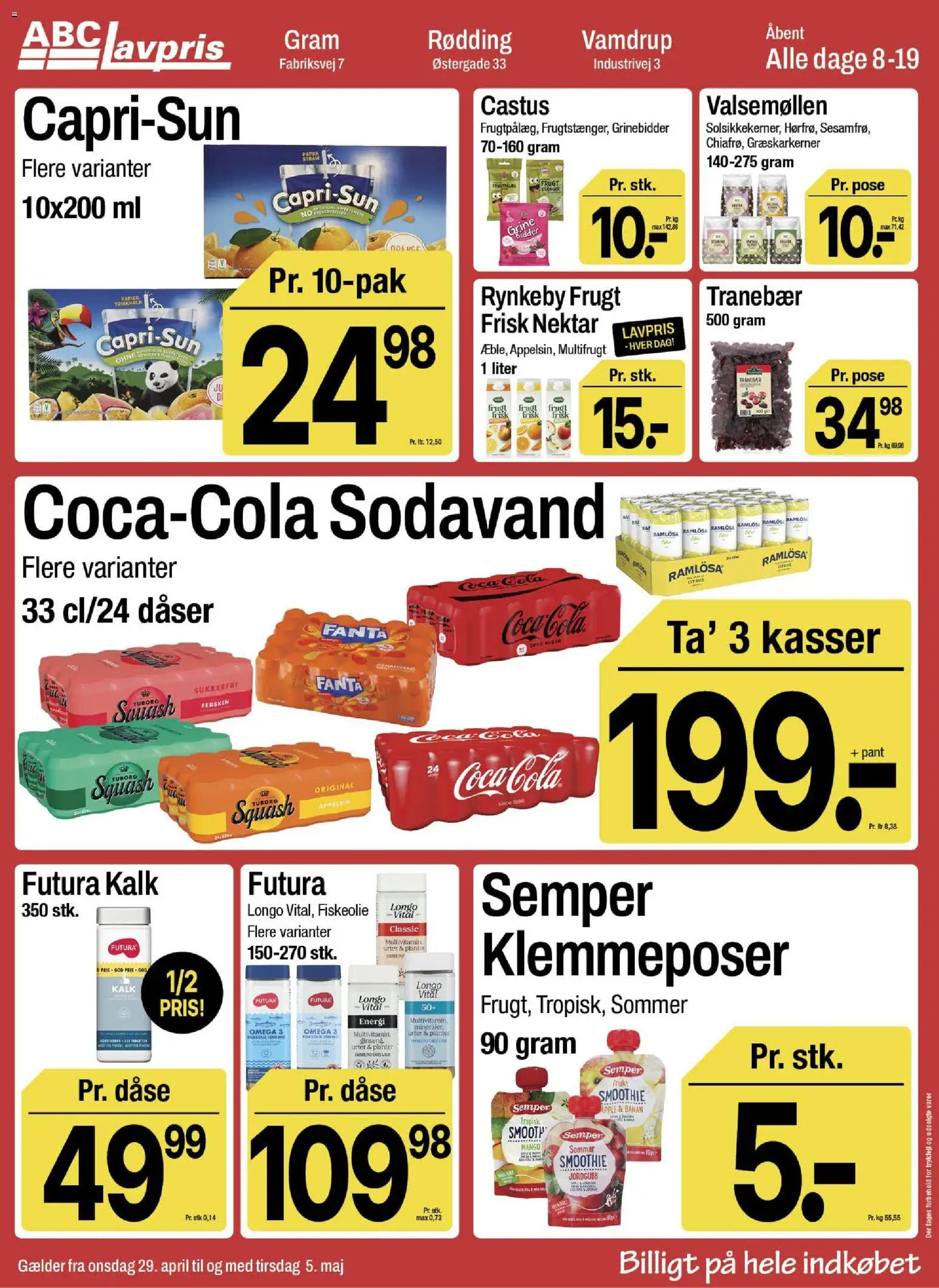 Abc Lavpris tilbudsavis – gyldig fra 29.04.2026 | Side: 11 | Produkter: Græskarkerner, Sodavand, Fanta, Smoothie