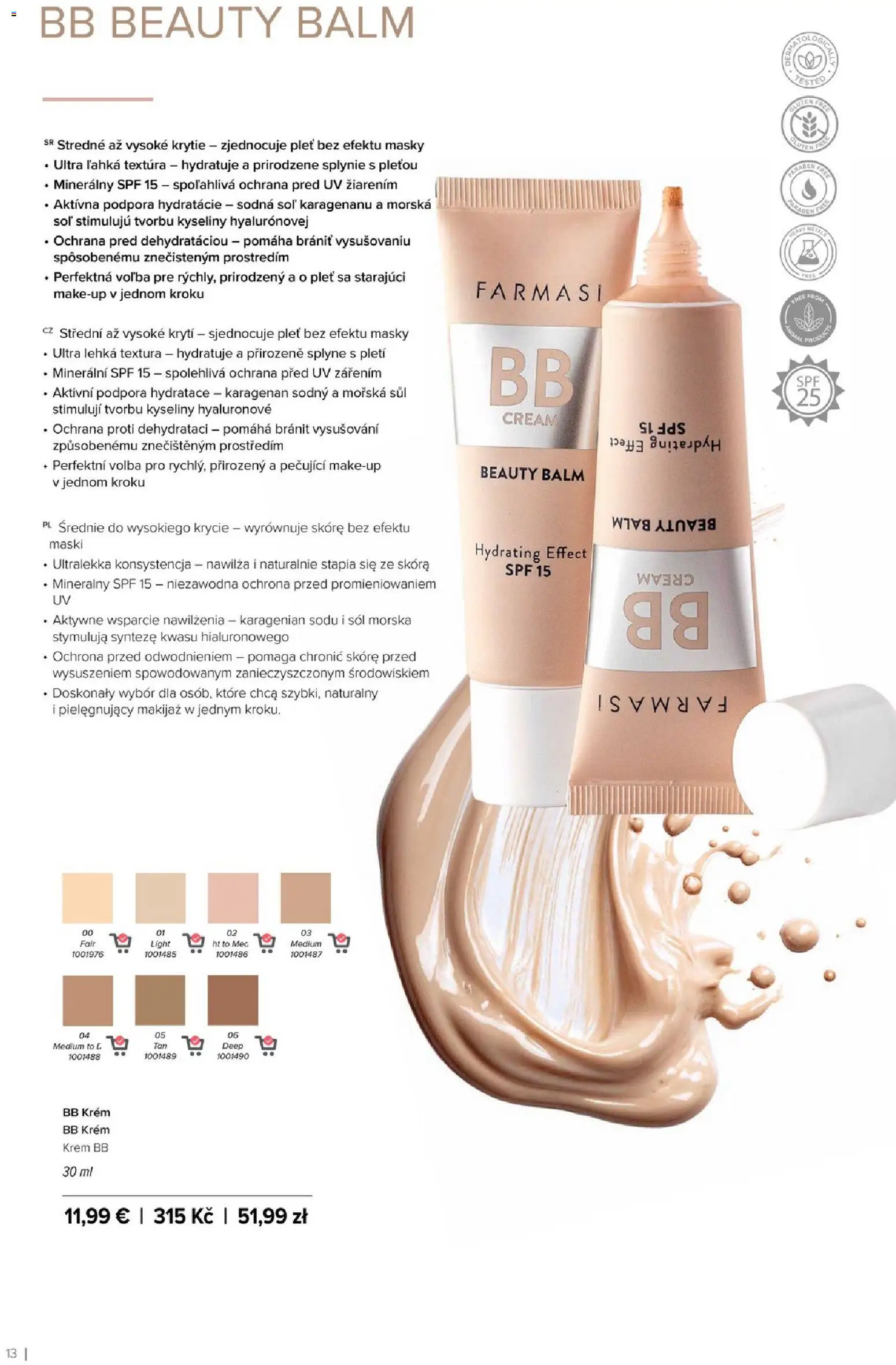 Nové Farmasi akcie – leták je platný od 01.01.2026 | Strana: 13 | Produkty: Stôl, BB krém, Krém, Soľ