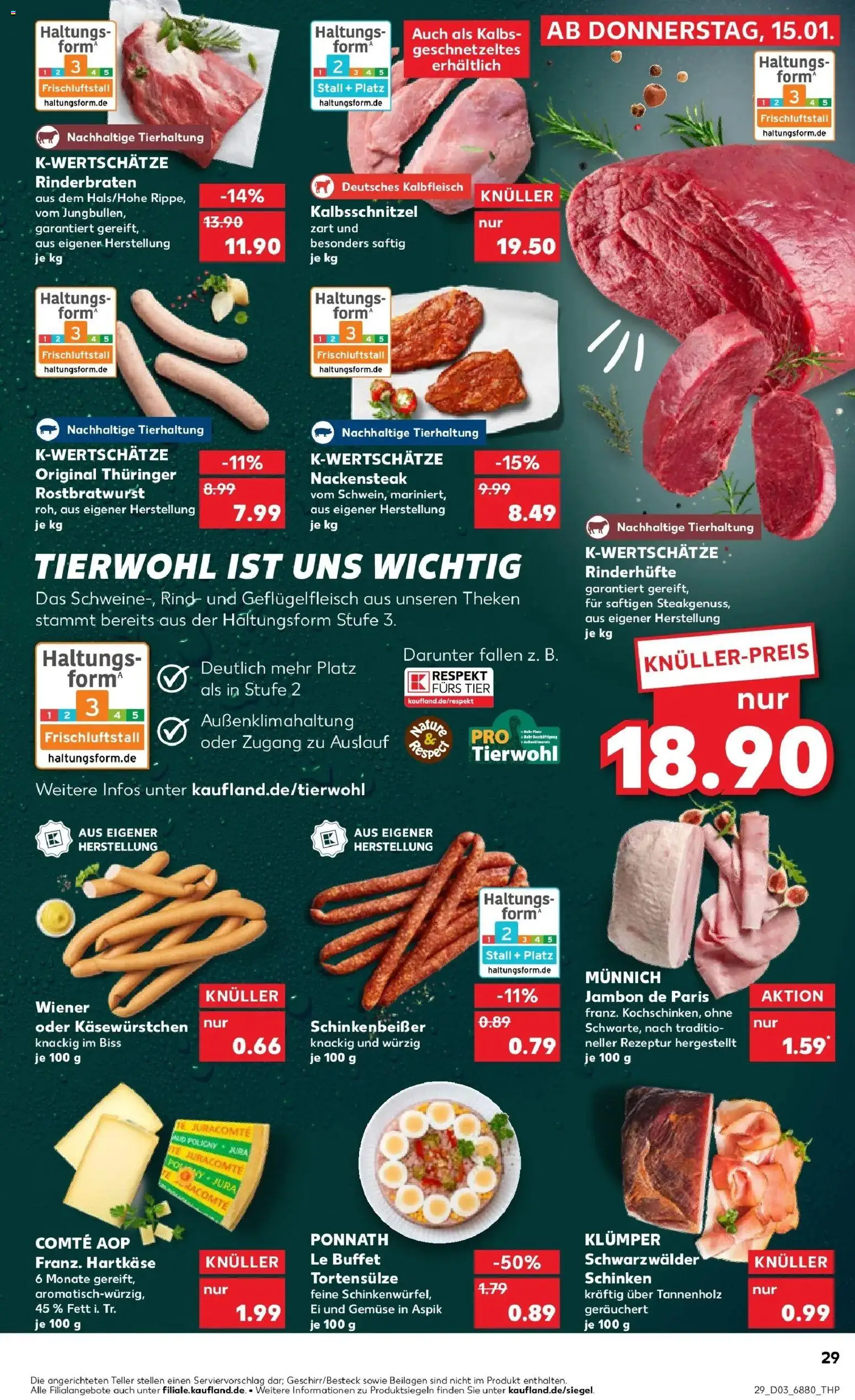 Kaufland prospekt St. Ingbert	 – gültig ab 19.01.2026 | Seite: 29 | Produkte: Rinderbraten, Jura, Schinken, Steak