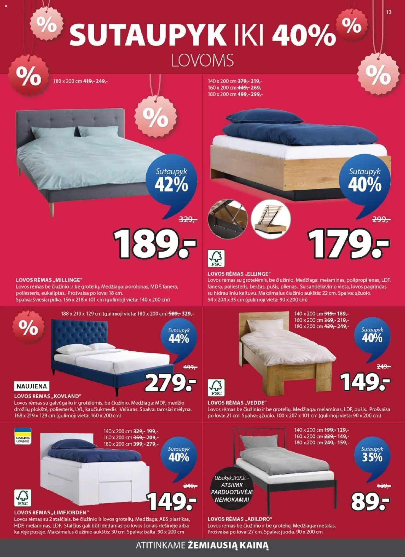 JYSK akcijos nuo 26.12.2025 | Puslapis: 13 | Prekių: Lova