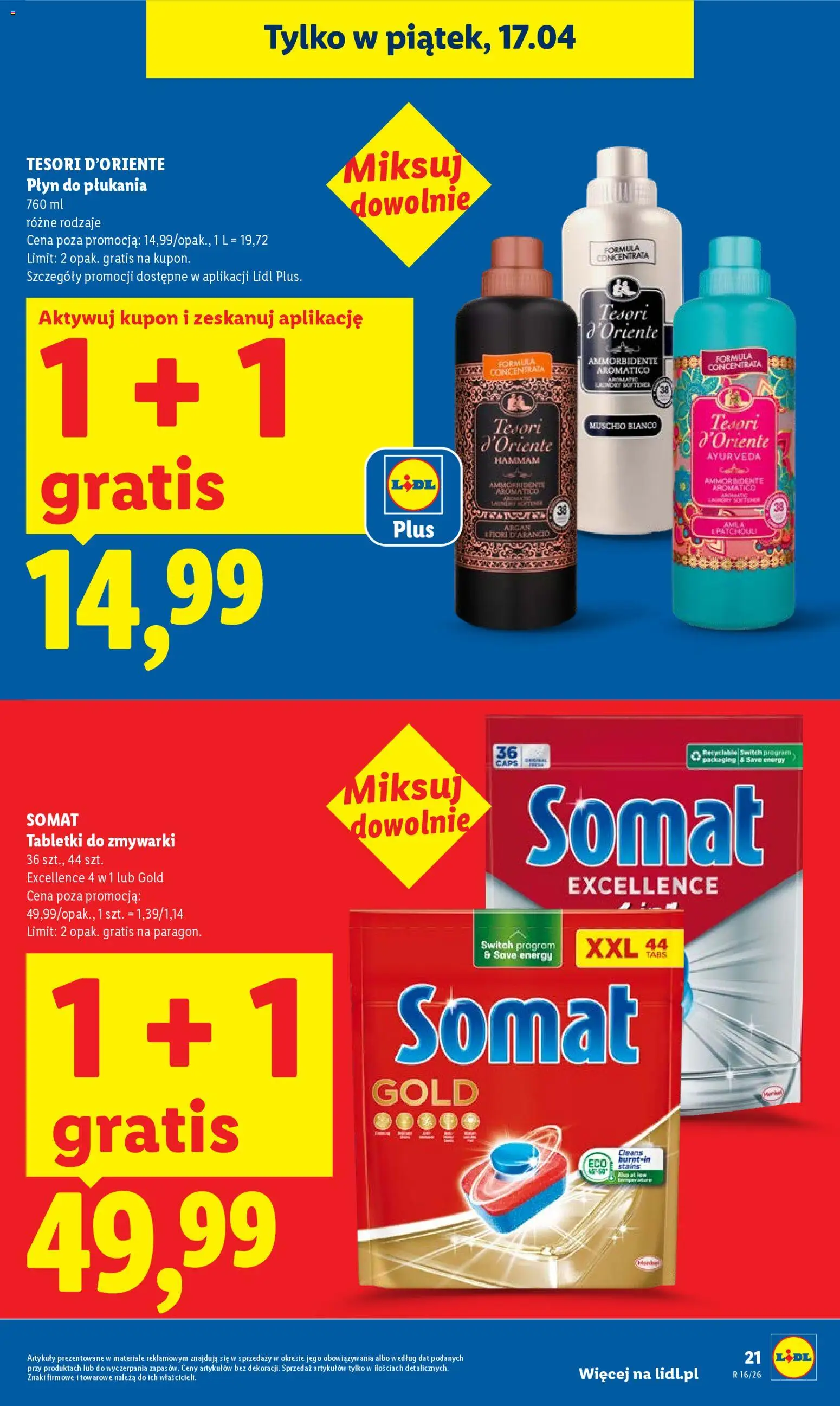 Lidl gazetka od 16.04.2026 | Strona: 21 | Produkty: Tesori d'oriente, Tabletki do zmywarki