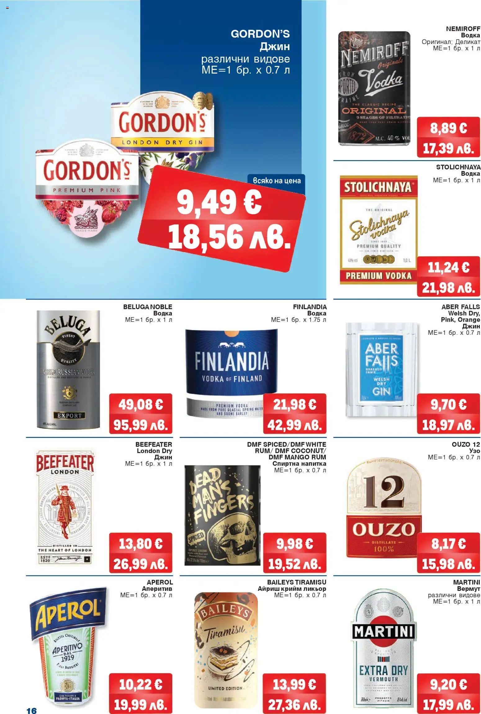 {H1} | Страница: 16 | Продукти: Джин, Водка, Спиртна напитка, Напитка