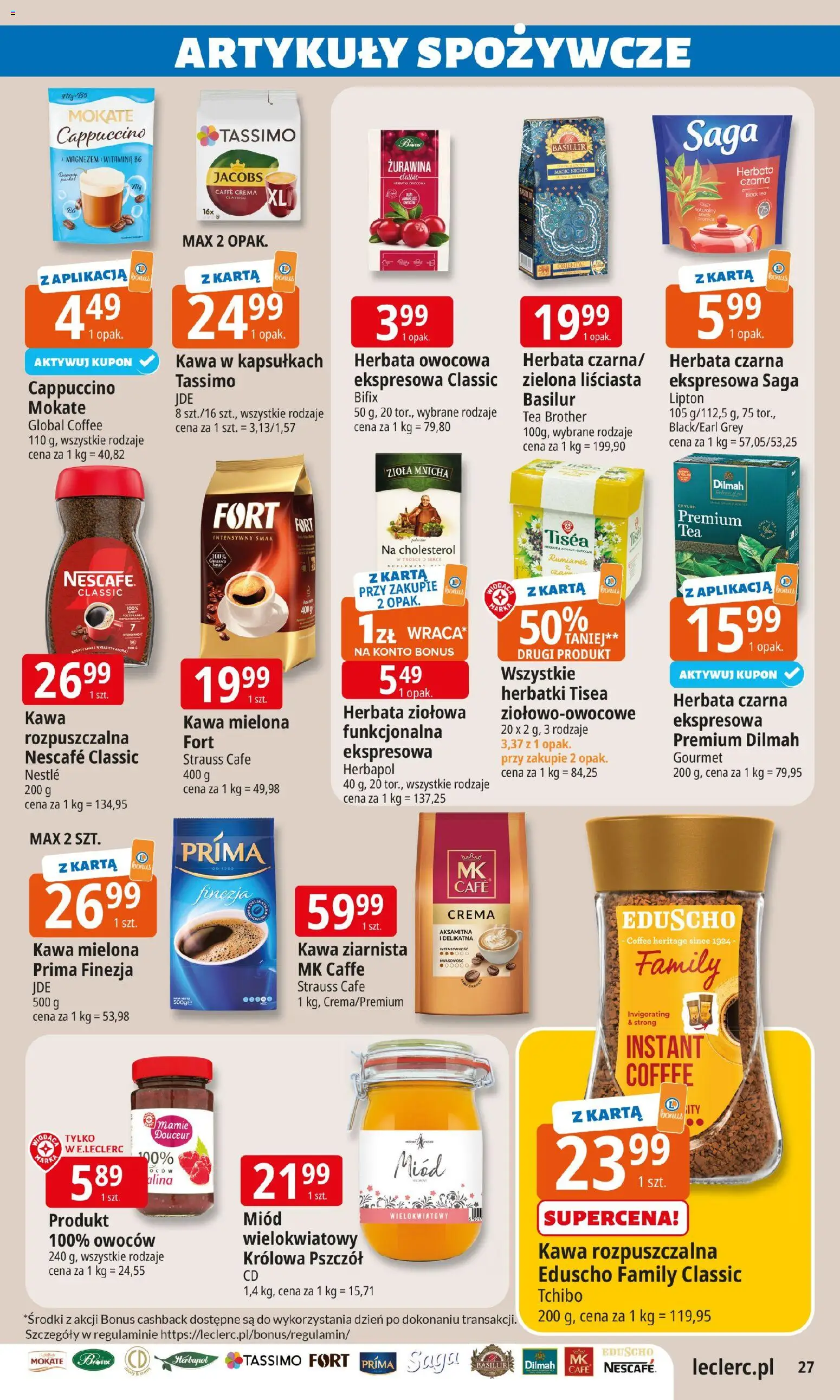 E.Leclerc Gazetka - Radom od 27.01.2026 | Strona: 27 | Produkty: Nescafe, Kawa ziarnista, Cappuccino, Kawa