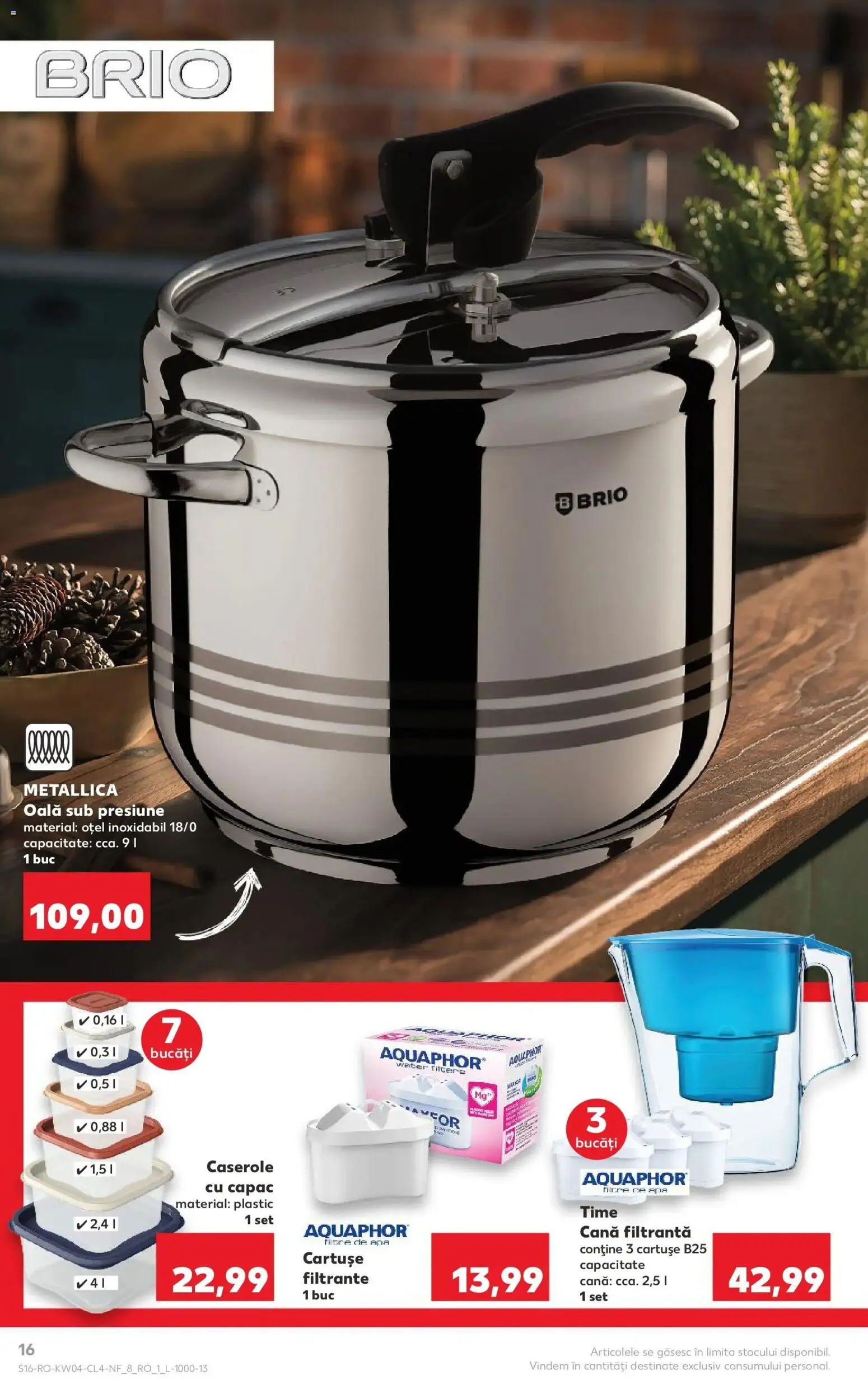 Noul catalog Kaufland – valabil de la 21.01.2026 | Pagină: 16 | Produse: Caserole, Oală, Apă
