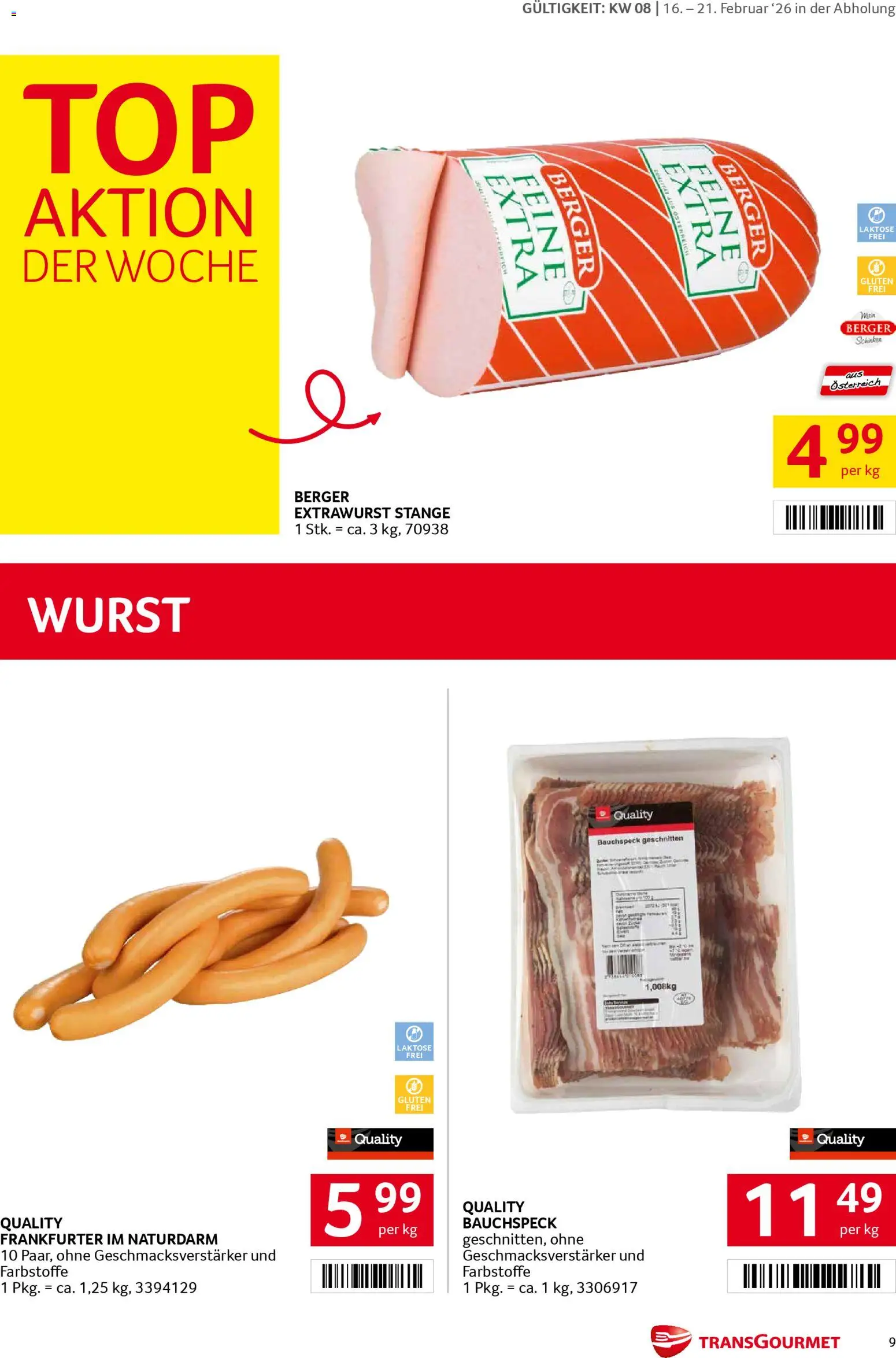 Transgourmet Flugblatt gültig ab 16.02.2026 | Seite: 9