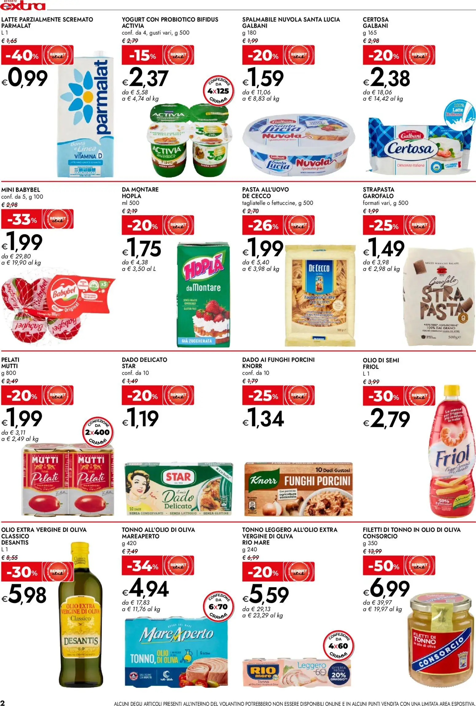 Volantino bennet del 04.12.2025 | Pagina: 2 | Prodotti: Yogurt, Tagliatelle, Olio extra vergine, Olio di Oliva