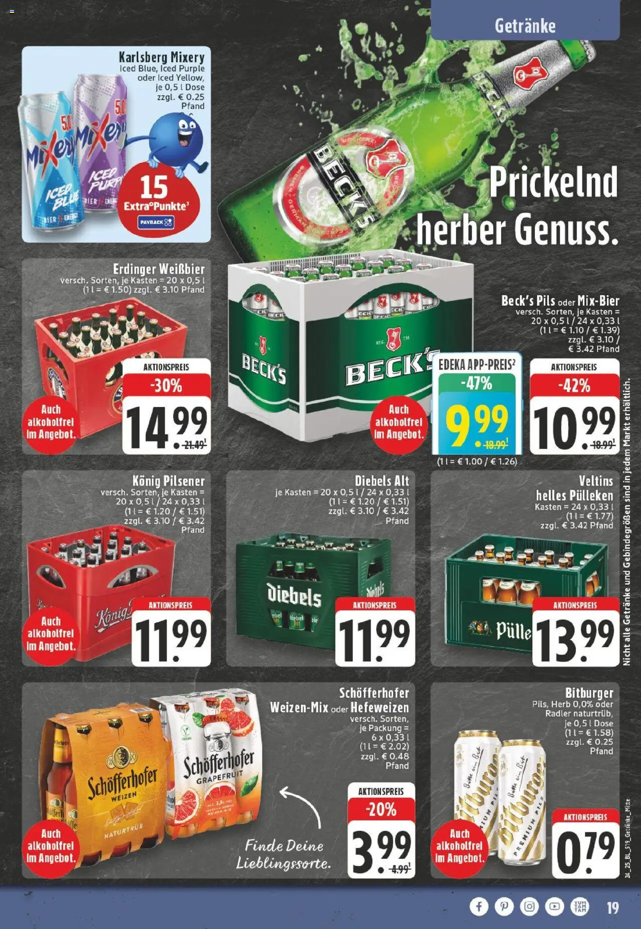 Edeka prospekt Schwerte - Holzen	 - gültig ab dem 08.06.2025 | Seite: 19 | Produkte: Konig pilsener, Energy, Pils, Veltins