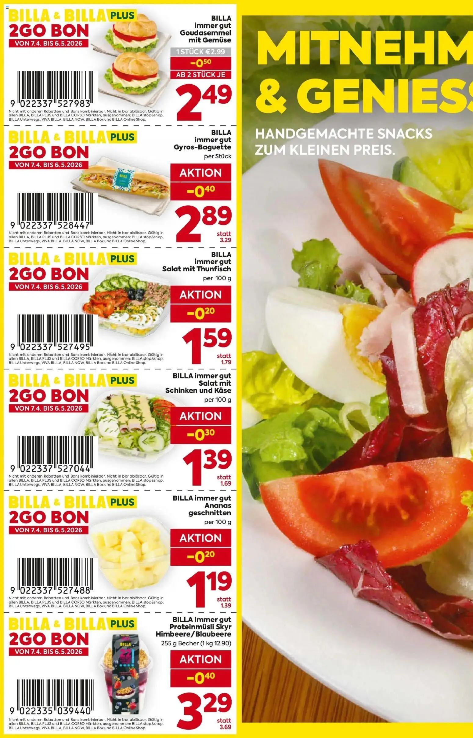 Billa - BILLA: 2GO BONS gültig ab 06.04.2026 | Seite: 2 | Produkte: Salat, Box, Käse, Ananas