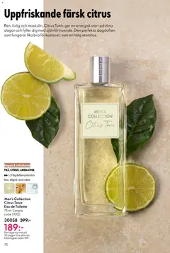 Men's Collection Citrus Tonic Eau de Toilette, Eau de Toilette 75 ml. Sample code 31002. - Förhandsvisning av reklamblad från butik Oriflame aktuell från 29.10.2025 | Sida: 70