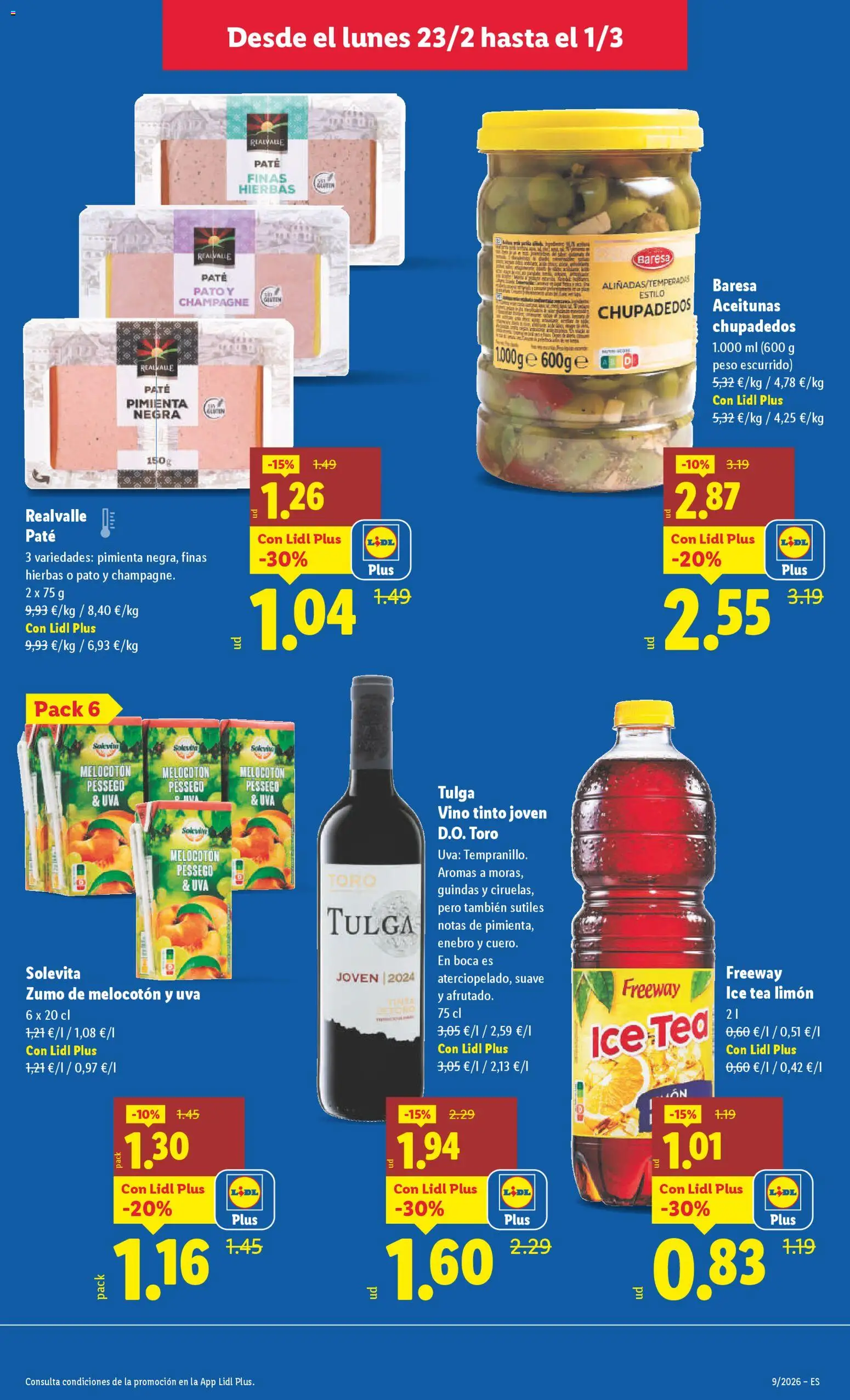 Lidl folleto │ válido desde el 23.02.2026 | Página: 9 | Productos: Vino, Paté, Ροζ πιπέρι, Peso