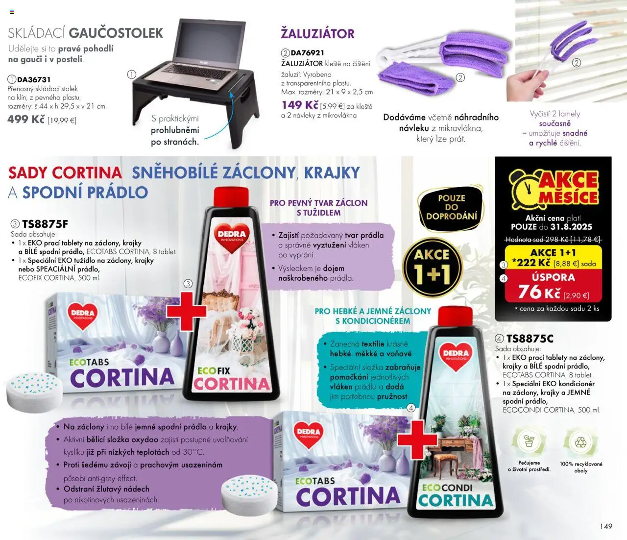 Dedra Katalog 8 2025 │ platný od 25.07.2025 | Strana: 49 | Produkty: Lamely, Záclony, Kondicionér