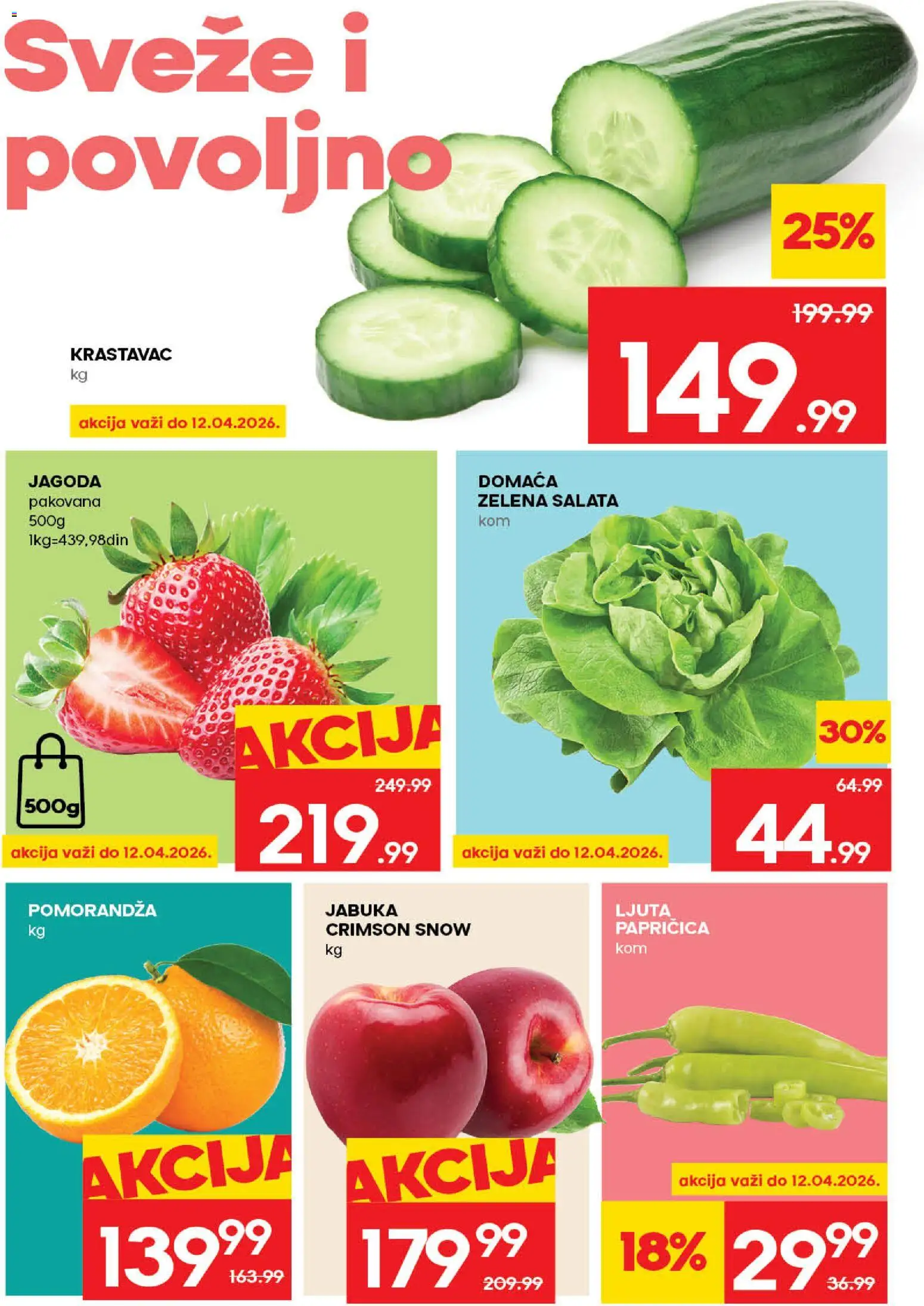 Idea katalog - važi od 09.04.2026 | Strana: 4 | Proizvode: Krastavac, Salata, Jagoda, Pomorandza