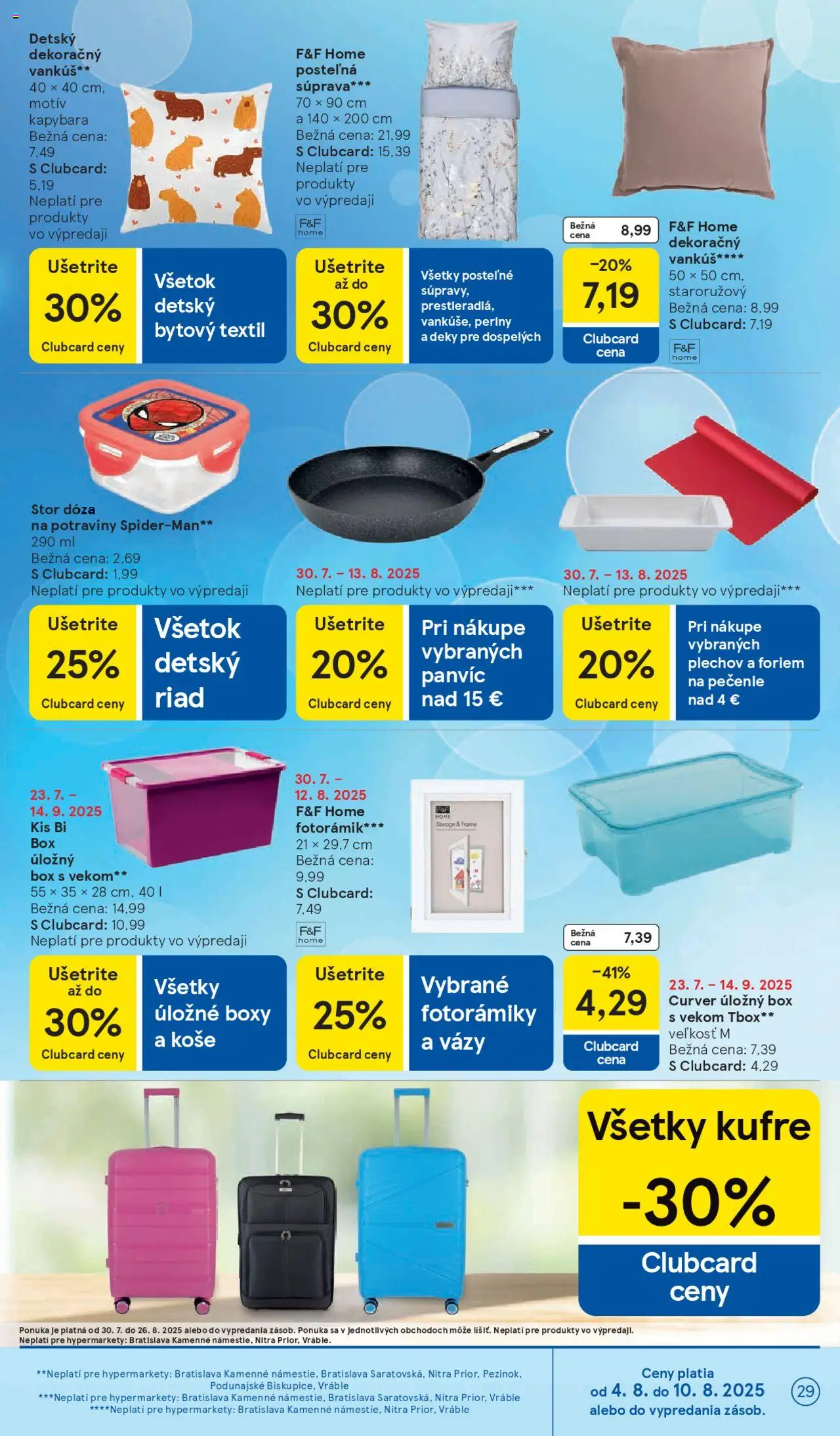 Tesco Hypermarket - leták │ platný od 06.08.2025 | Strana: 29 | Produkty: Vankúš, Úložné boxy, Deky