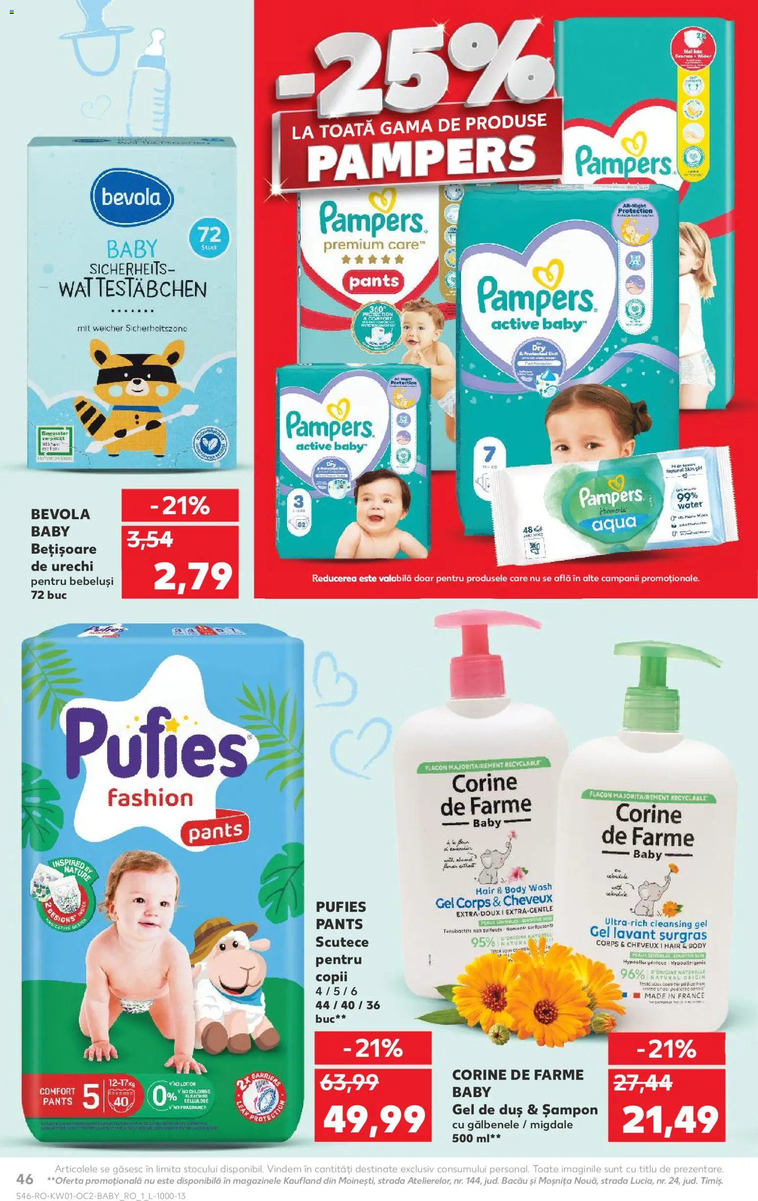 Kaufland RO akciós ujság - amely érvényes a következő dátumtól: 31.12.2025 | Oldal: 46 | Termékek: Pampers, Body, Sampon