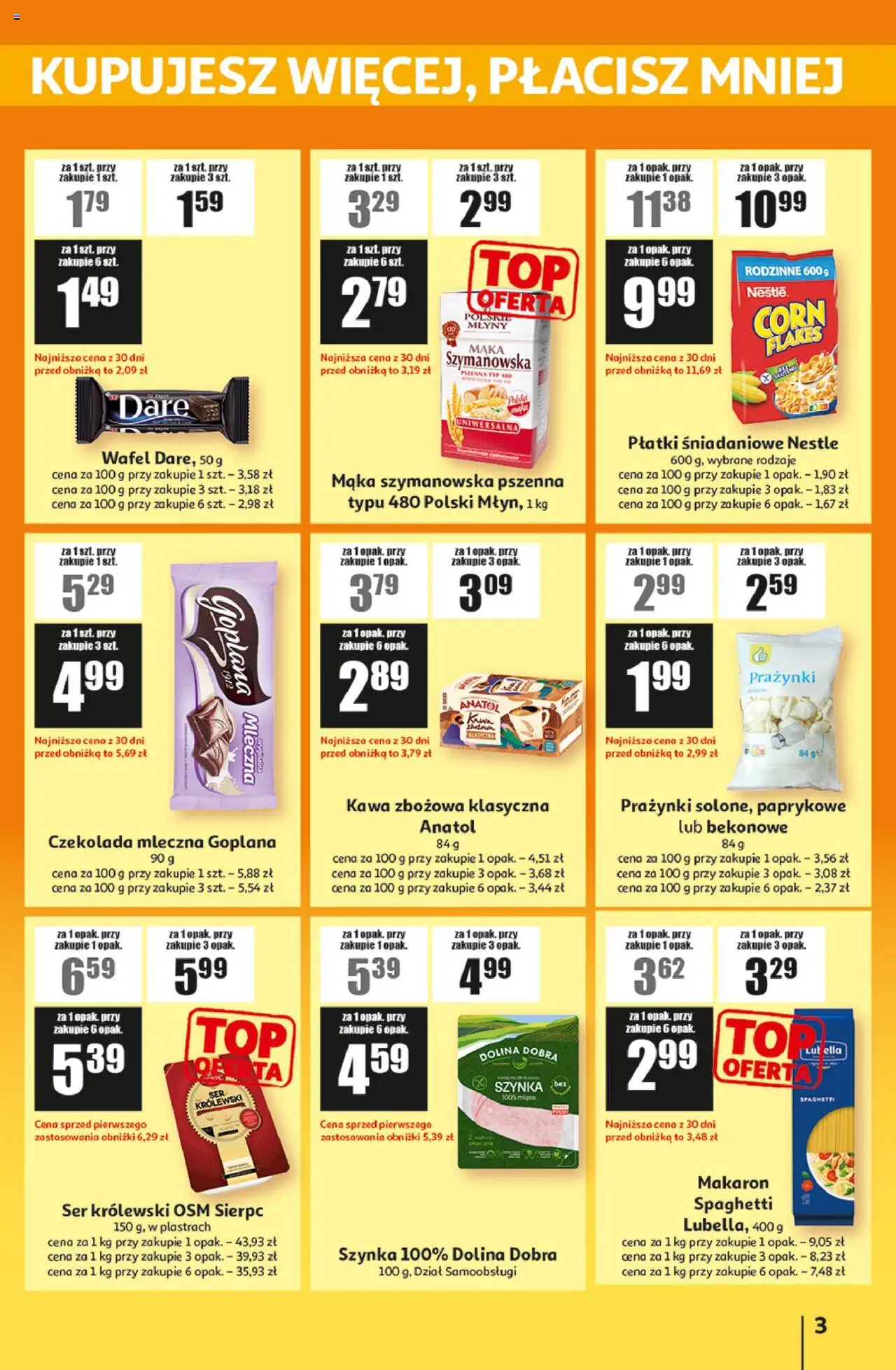 Auchan Gazetka - ATAC Hiper Discount od 23.10.2025 | Strona: 3 | Produkty: Szynka, Ser, Kawa, Czekolada