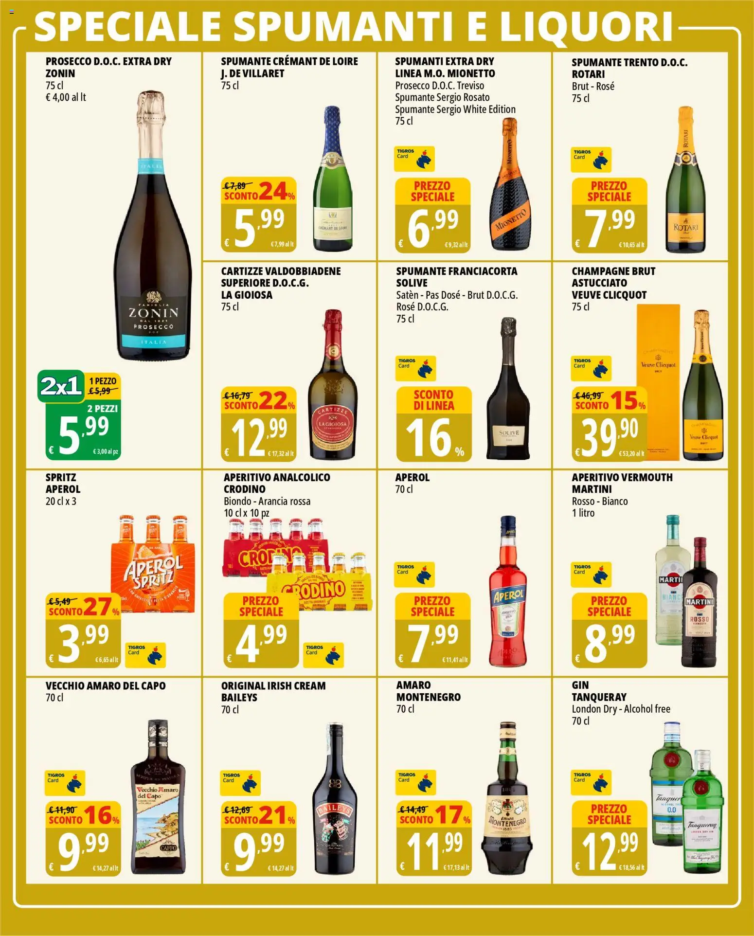 Volantino Tigros del 24.03.2026 | Pagina: 24 | Prodotti: Spumante, Champagne, Arancia, Amaro