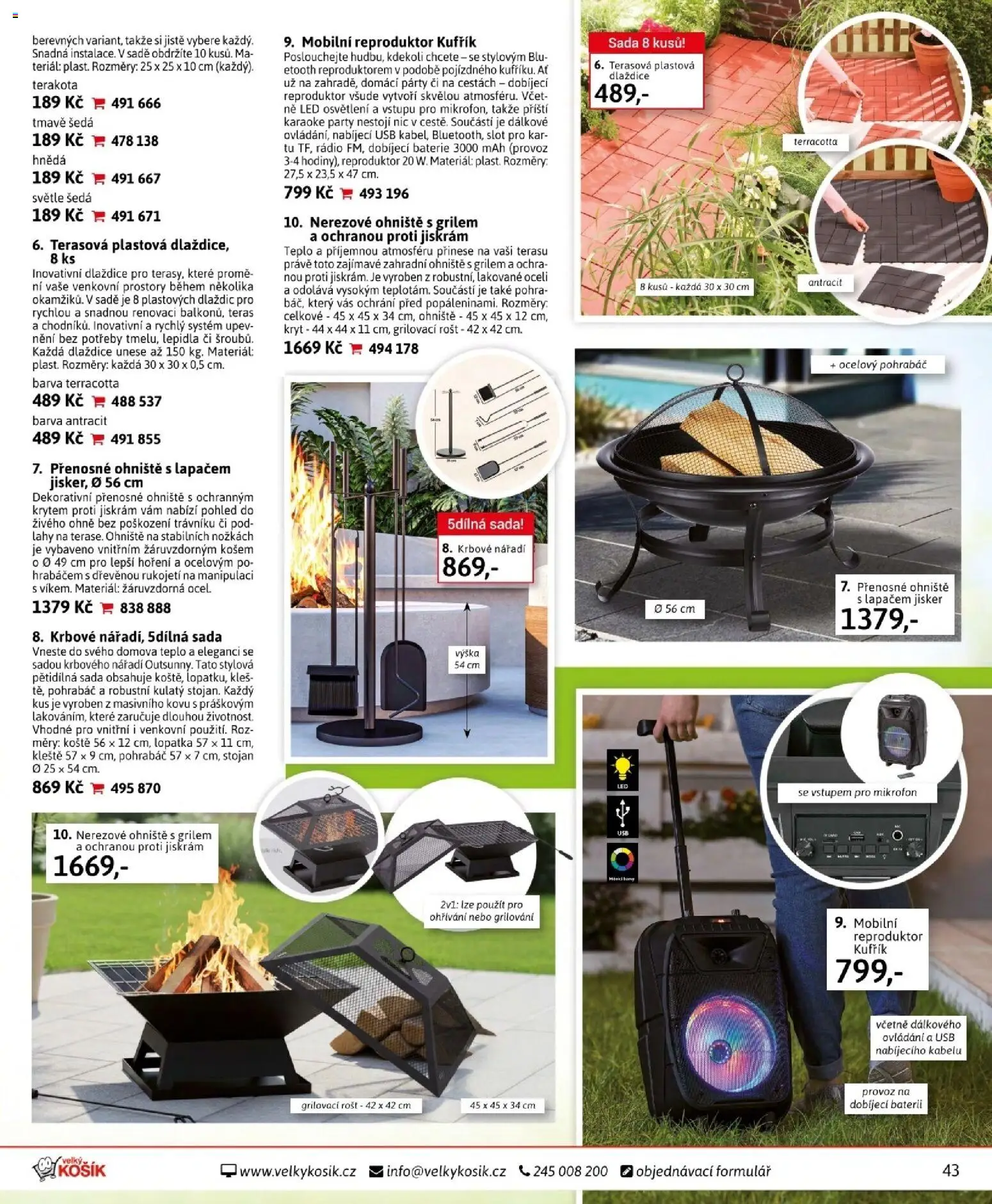 Velký Košík katalog únor 2026 od 01.02.2026 | Strana: 43 | Produkty: Grilování, USB, Baterie, LED