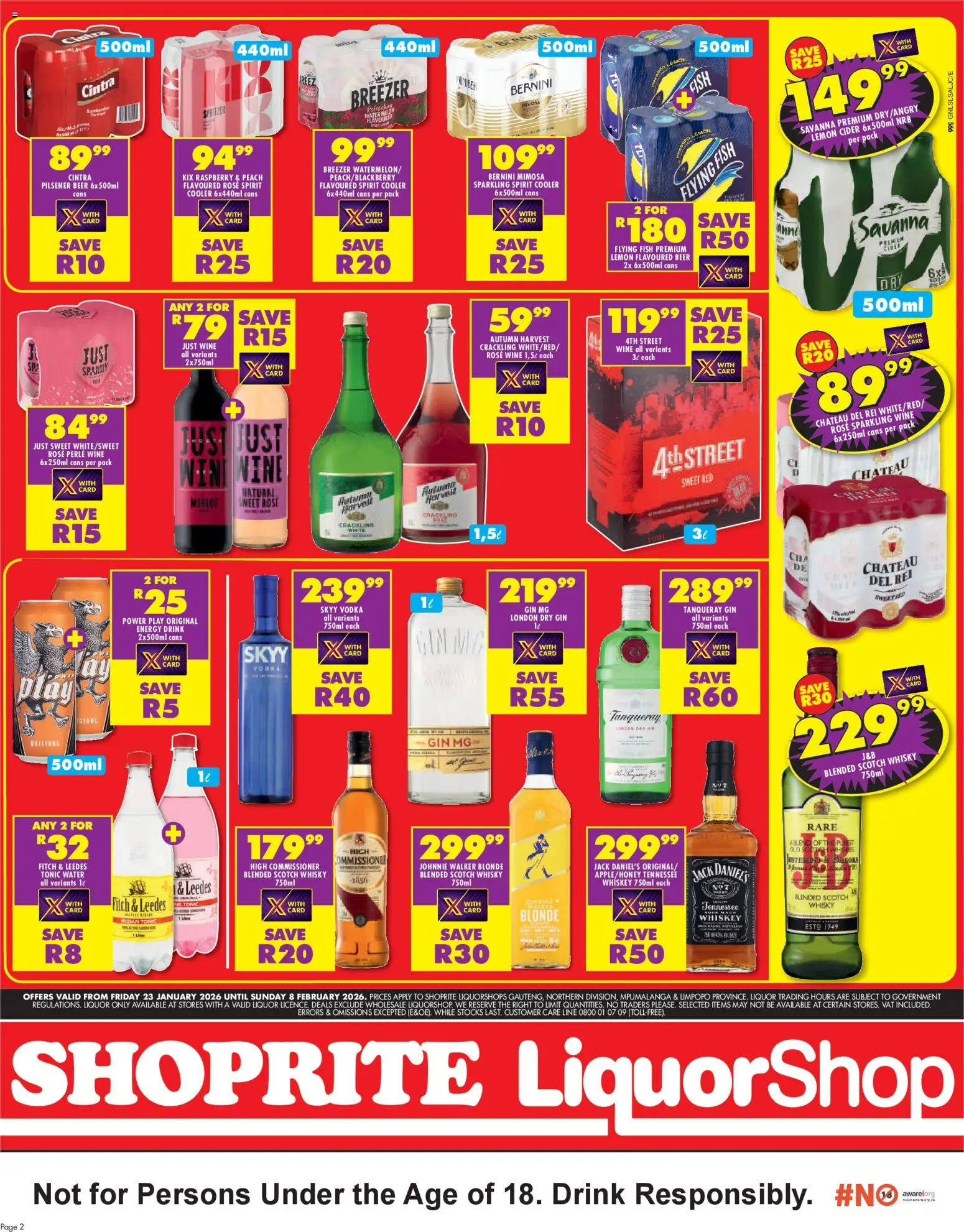 New Shoprite catalogue – valid from 23.01.2026 | Page: 2 | Products: Cooler, Vodka, Whiskey, Lemon