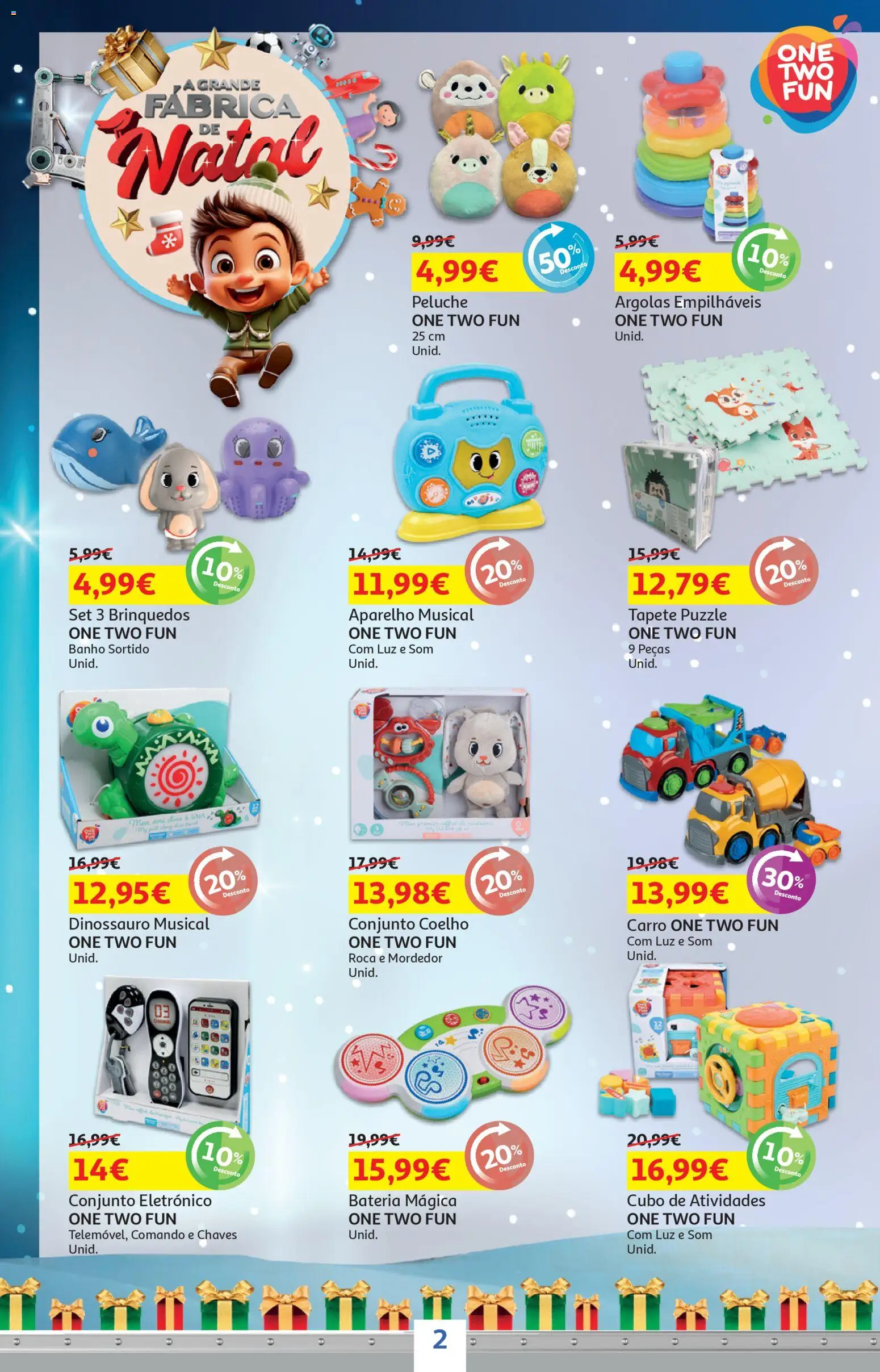 Auchan - Presentes │ válido de 18.11.2025 | Página: 2 | Produtos: Bateria, Banho, Tapete, Coelho