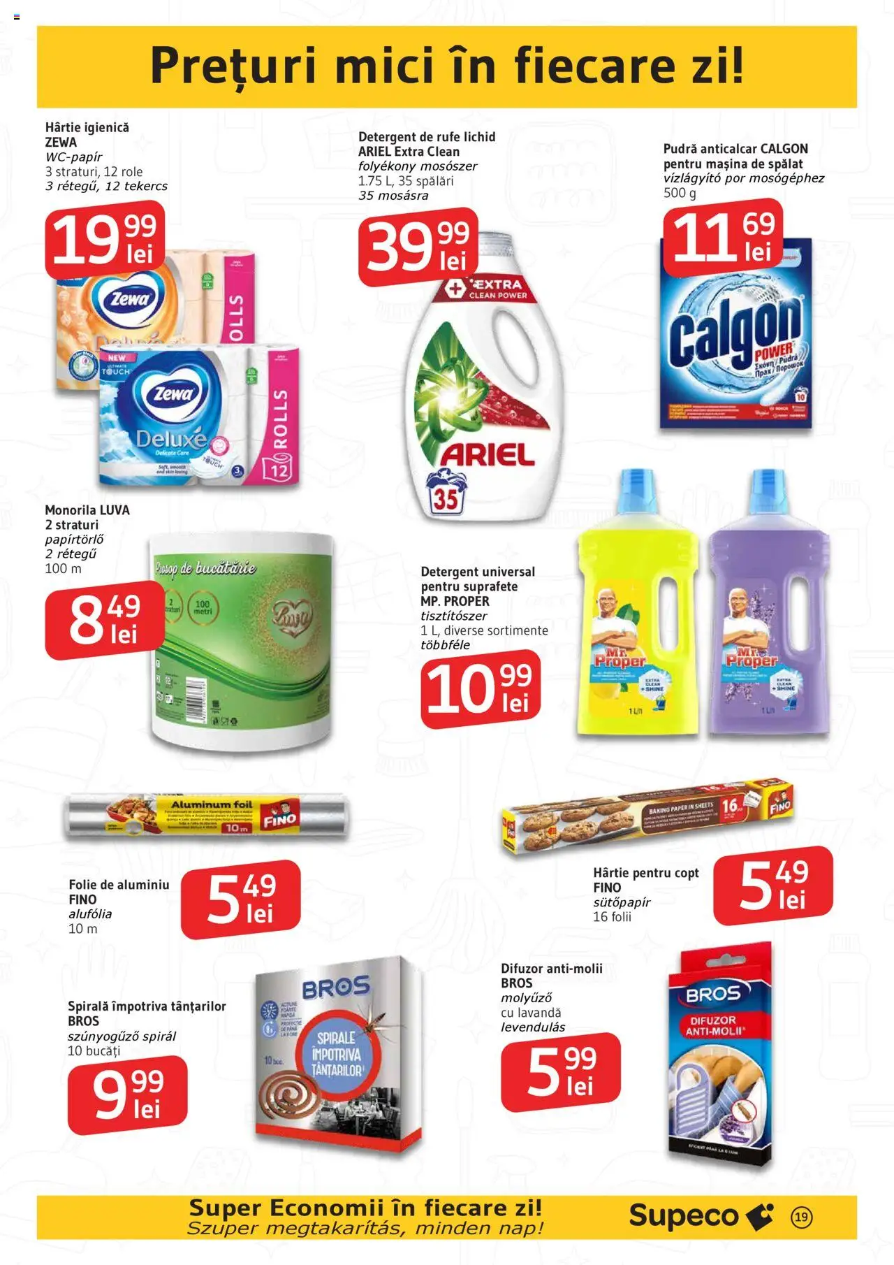 Catalog Supeco Bilingv – valabil de la 07.08.2025 | Pagină: 19 | Produse: Difuzor, Mașină De Spălat, Role, Detergent