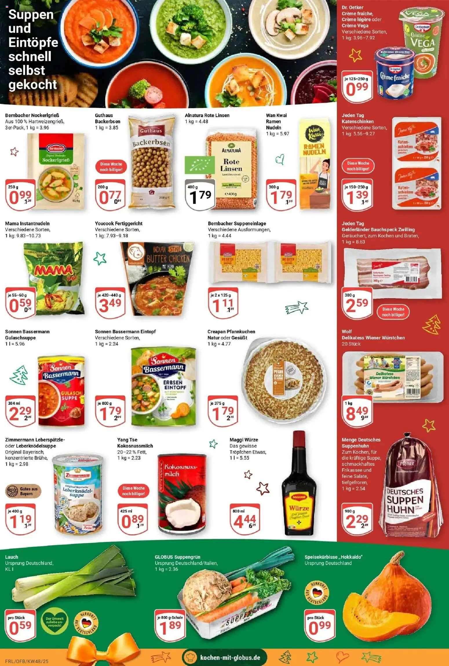 Globus prospekt Freilassing	 – gültig ab 23.11.2025 | Seite: 17 | Produkte: Youcook, Wiener wurstchen, Butter, Erbsen
