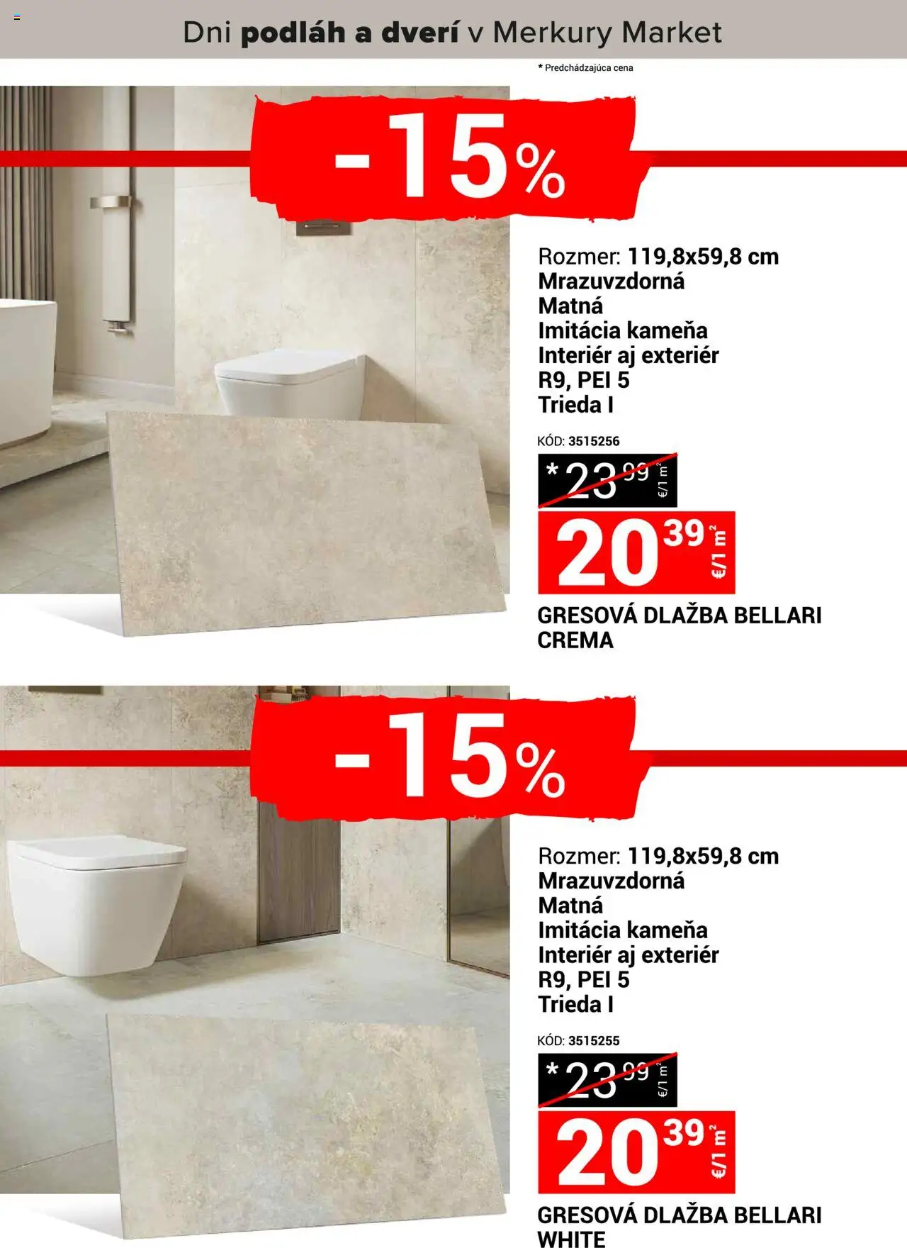 Nové Merkury Market akcie – leták je platný od 18.10.2025 | Strana: 19 | Produkty: Dlažba