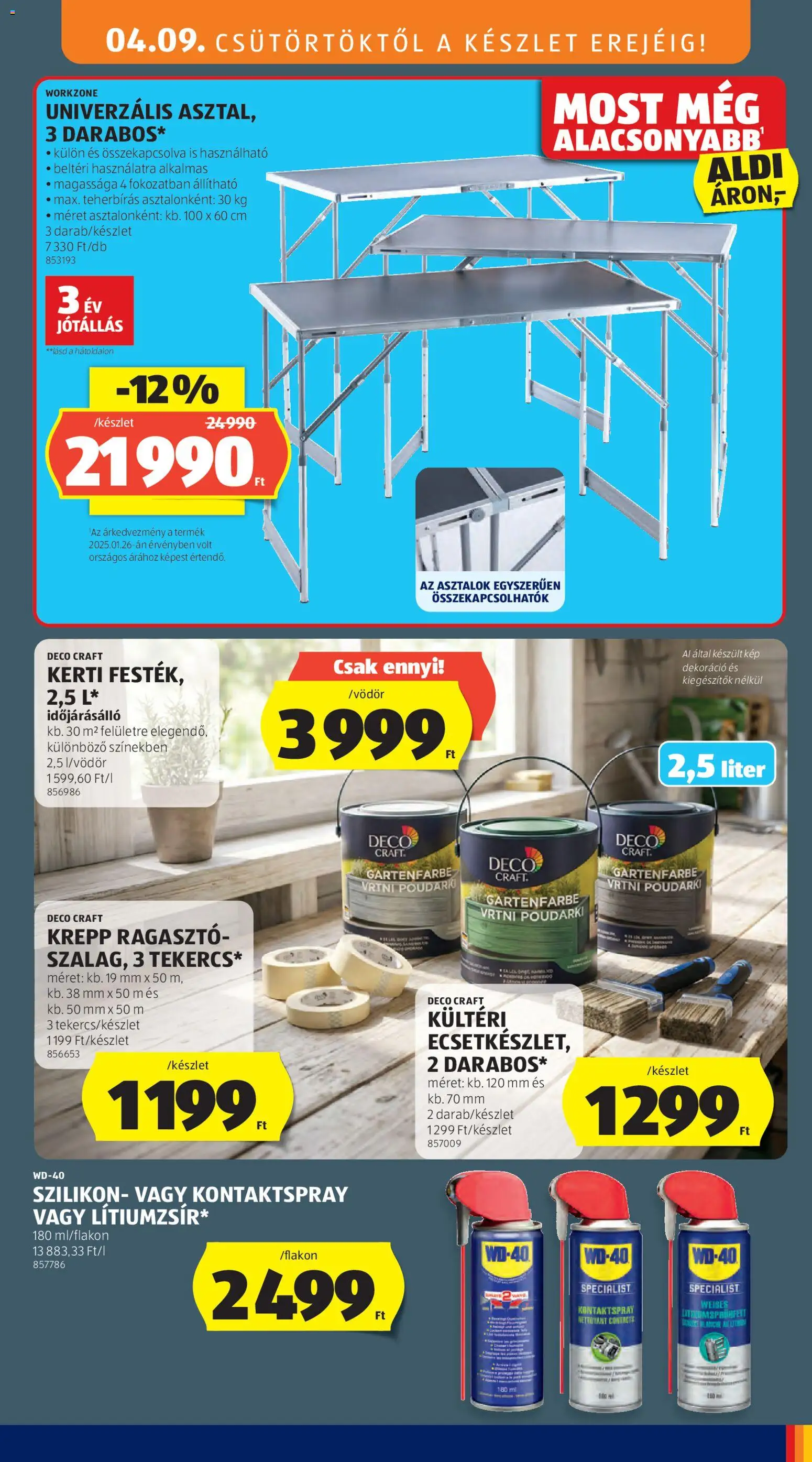 Aldi akciós ujság - amely érvényes a következő dátumtól: 09.04.2026 | Oldal: 25 | Termékek: Ragasztó, Dekoráció