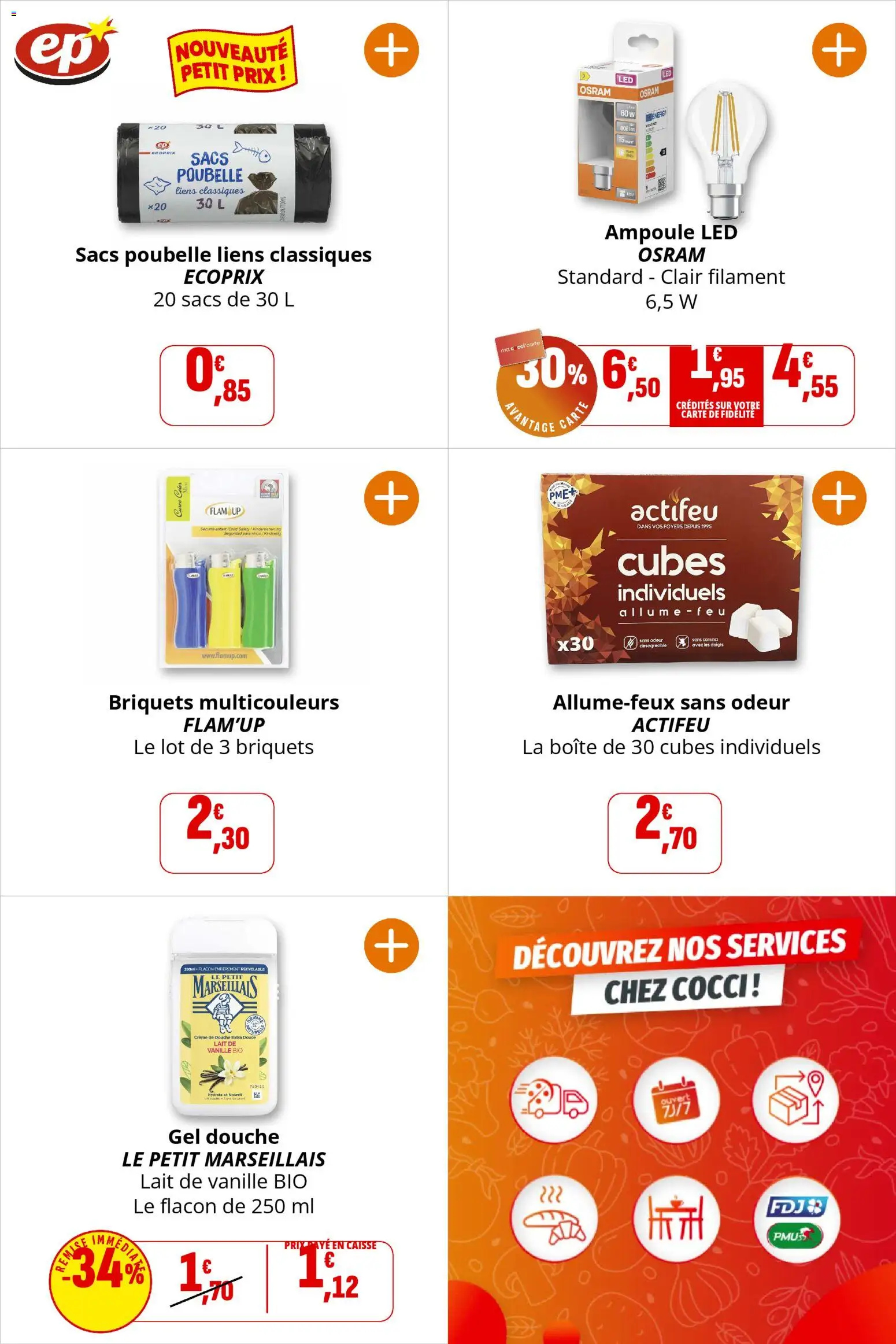 {H1} | Page: 41 | Produits: Gel douche, Lait, Crème, Sacs poubelle