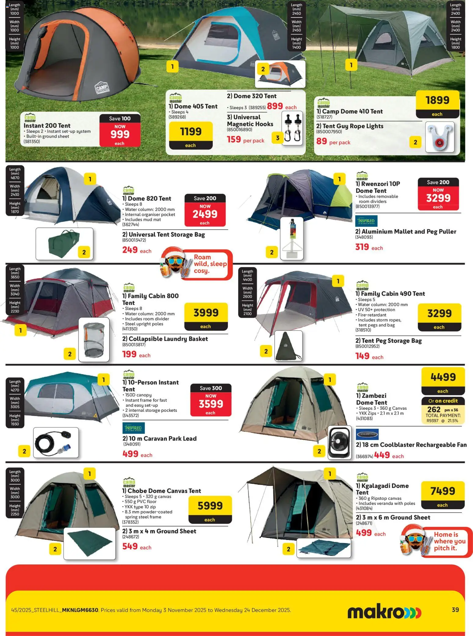 New Makro catalogue – valid from 03.11.2025 | Page: 39 | Products: Frame, Basket, Tent, Canvas