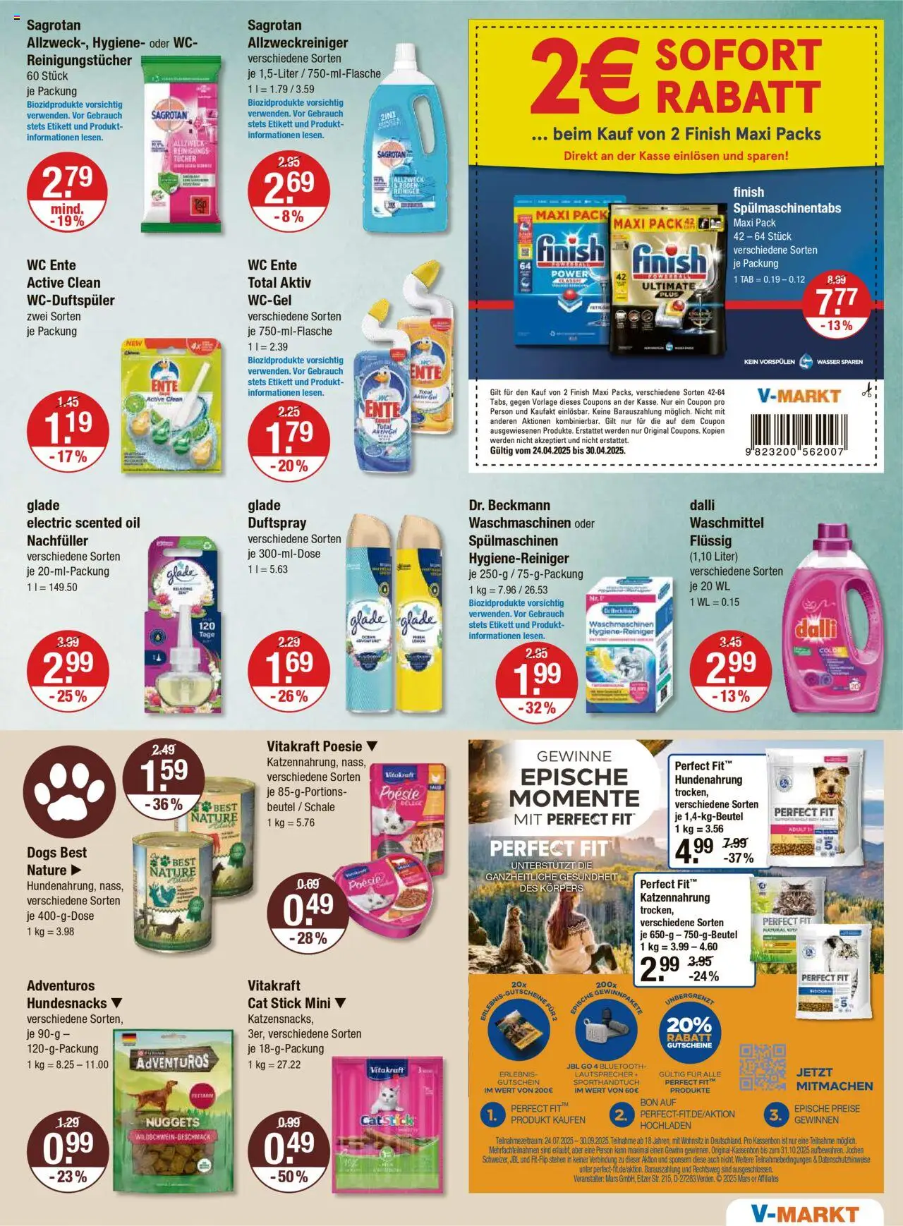 V-Markt - M&#252;nchen - gültig ab dem 24.07.2025 | Seite: 11 | Produkte: Mars, Wasser, Reinigungstücher, Spülmaschinentabs