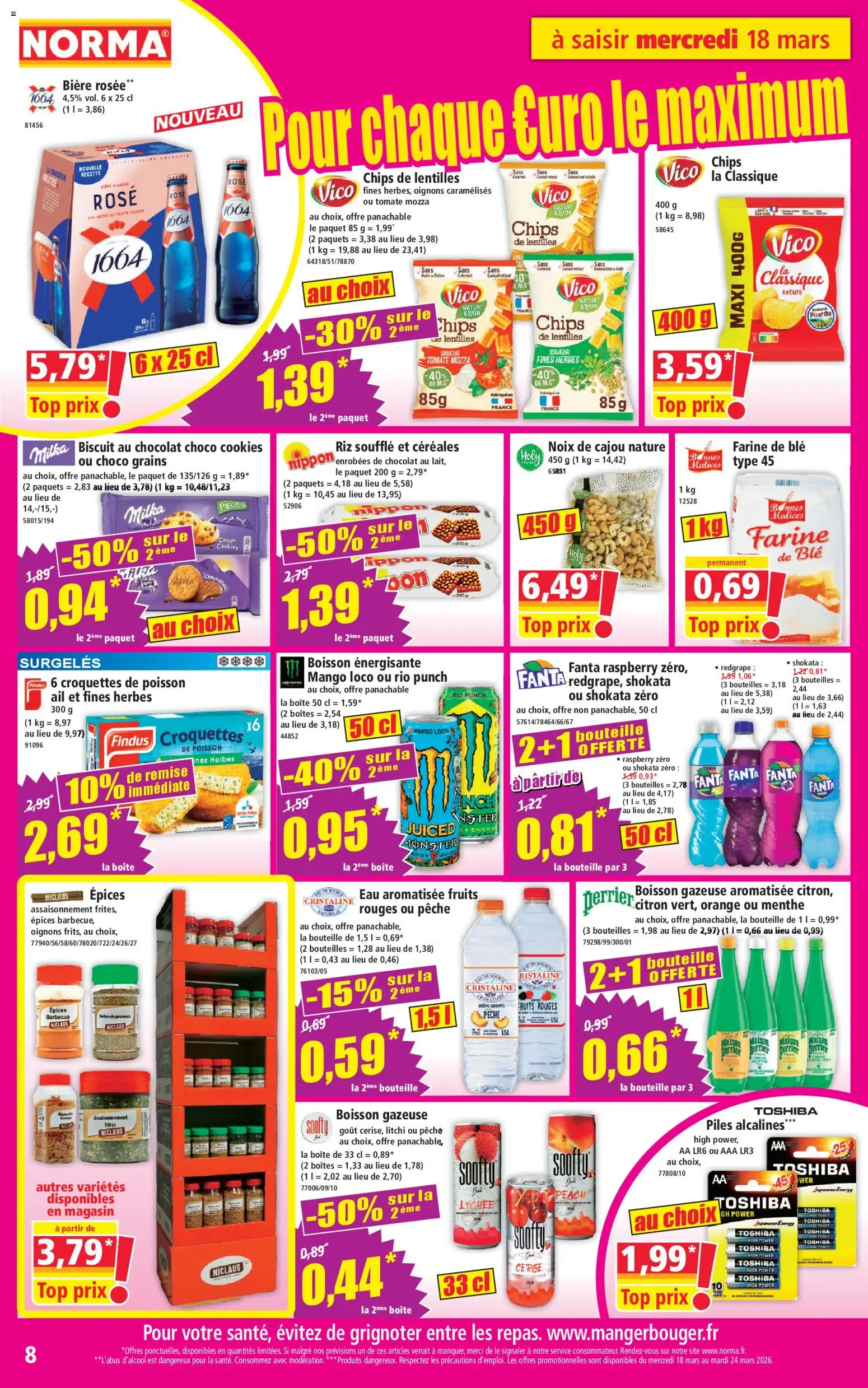 {H1} | Page: 8 | Produits: Farine de ble, Orange, Bière, Riz