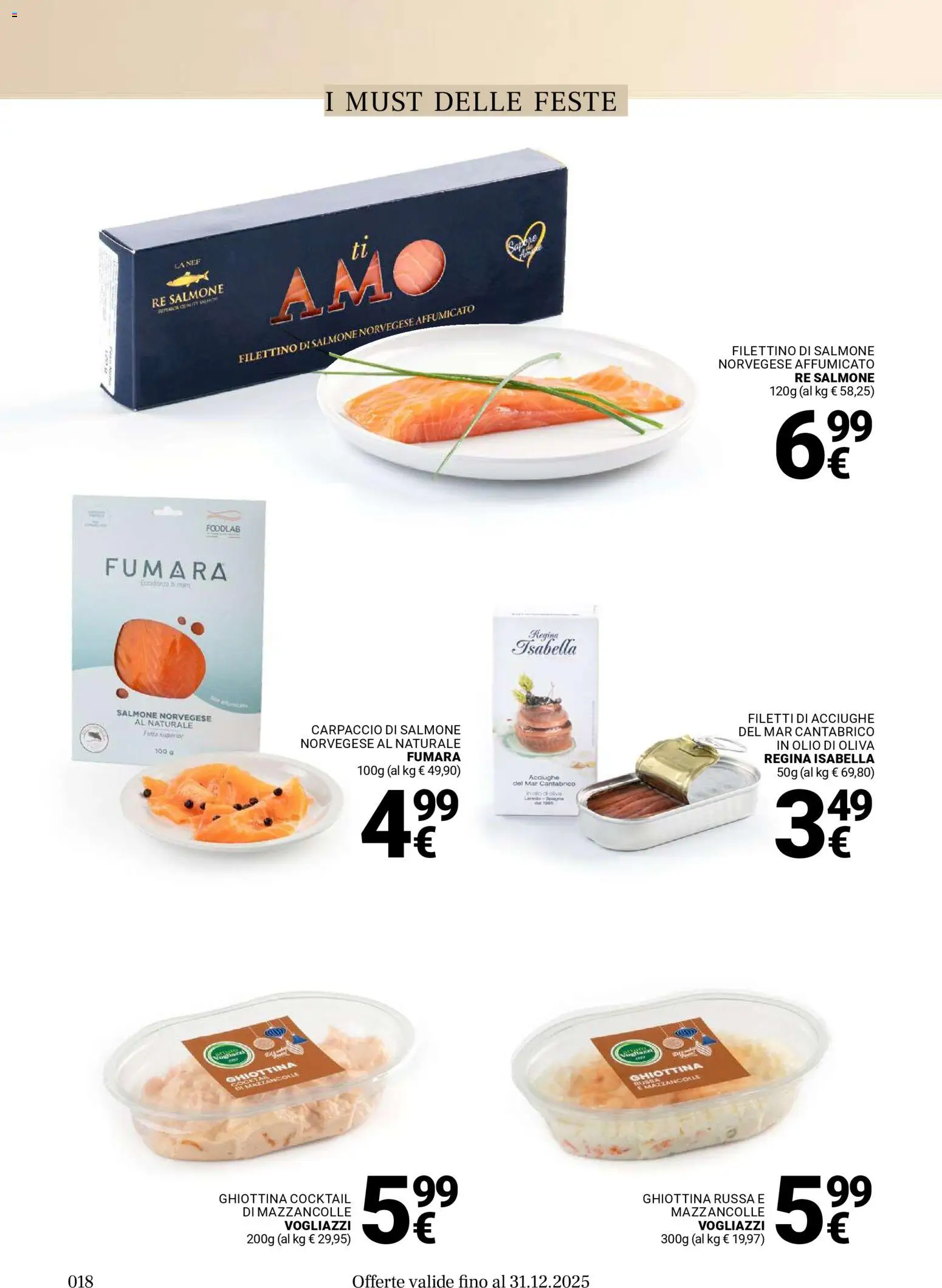 Volantino Gulliver del 17.11.2025 | Pagina: 18 | Prodotti: Salmone, Mazzancolle, Acciughe, Olio di Oliva