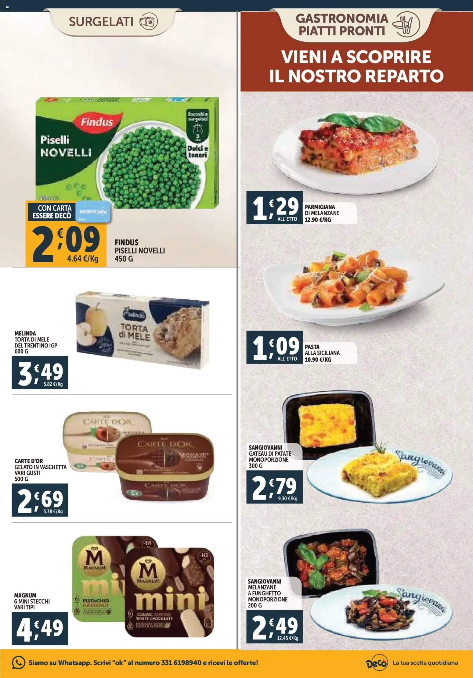 Volantino Decò del 20.11.2025 | Pagina: 9 | Prodotti: Gelato, Pasta, Melanzane, Torta
