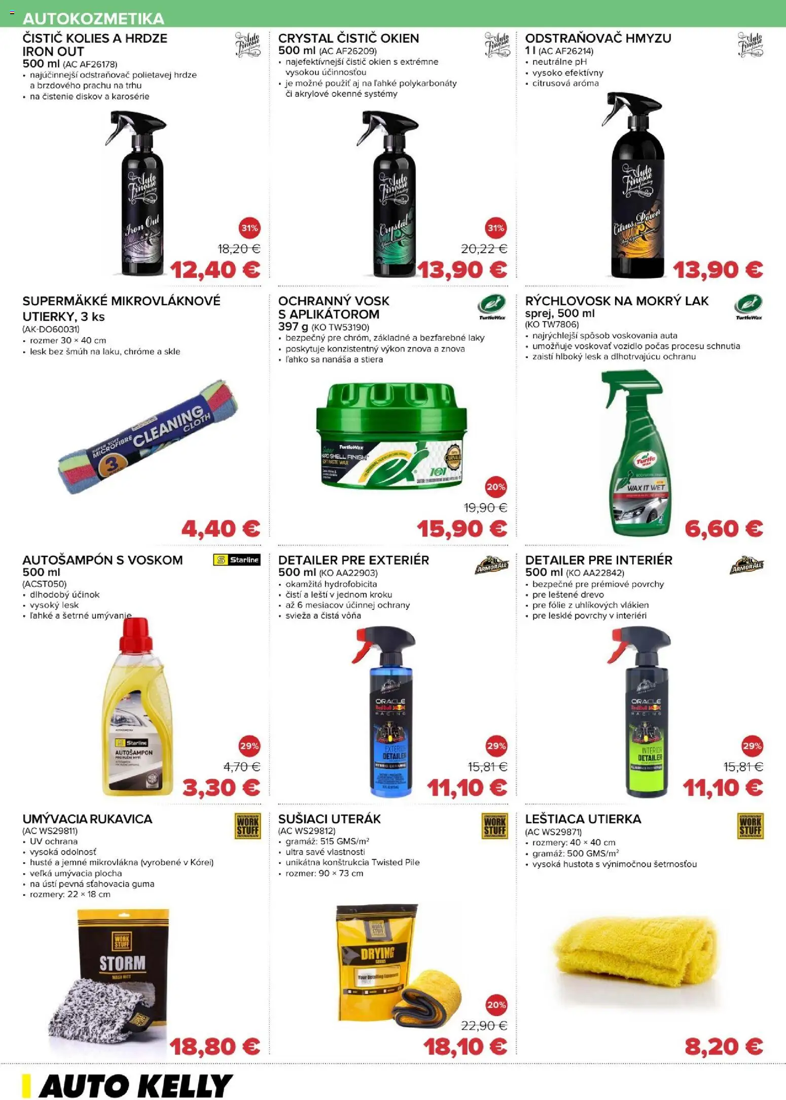 Nové Auto Kelly akcie – leták je platný od 31.03.2026 | Strana: 8 | Produkty: Čistič okien, Uterák