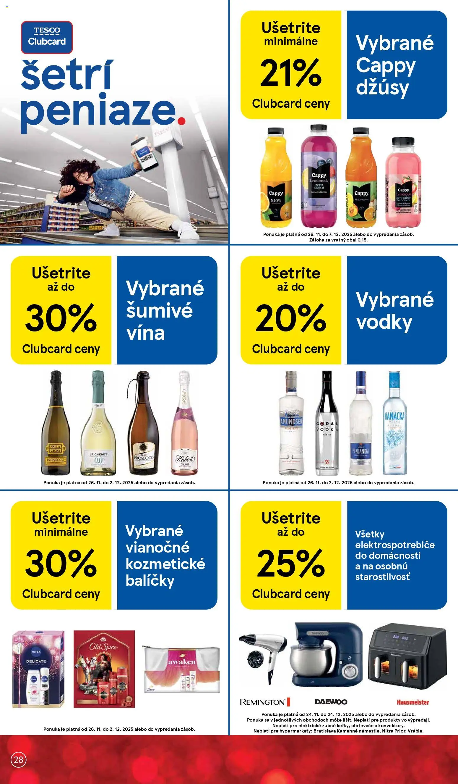 Nové Tesco akcie – leták je platný od 26.11.2025 | Strana: 28 | Produkty: Prosecco, Vodka