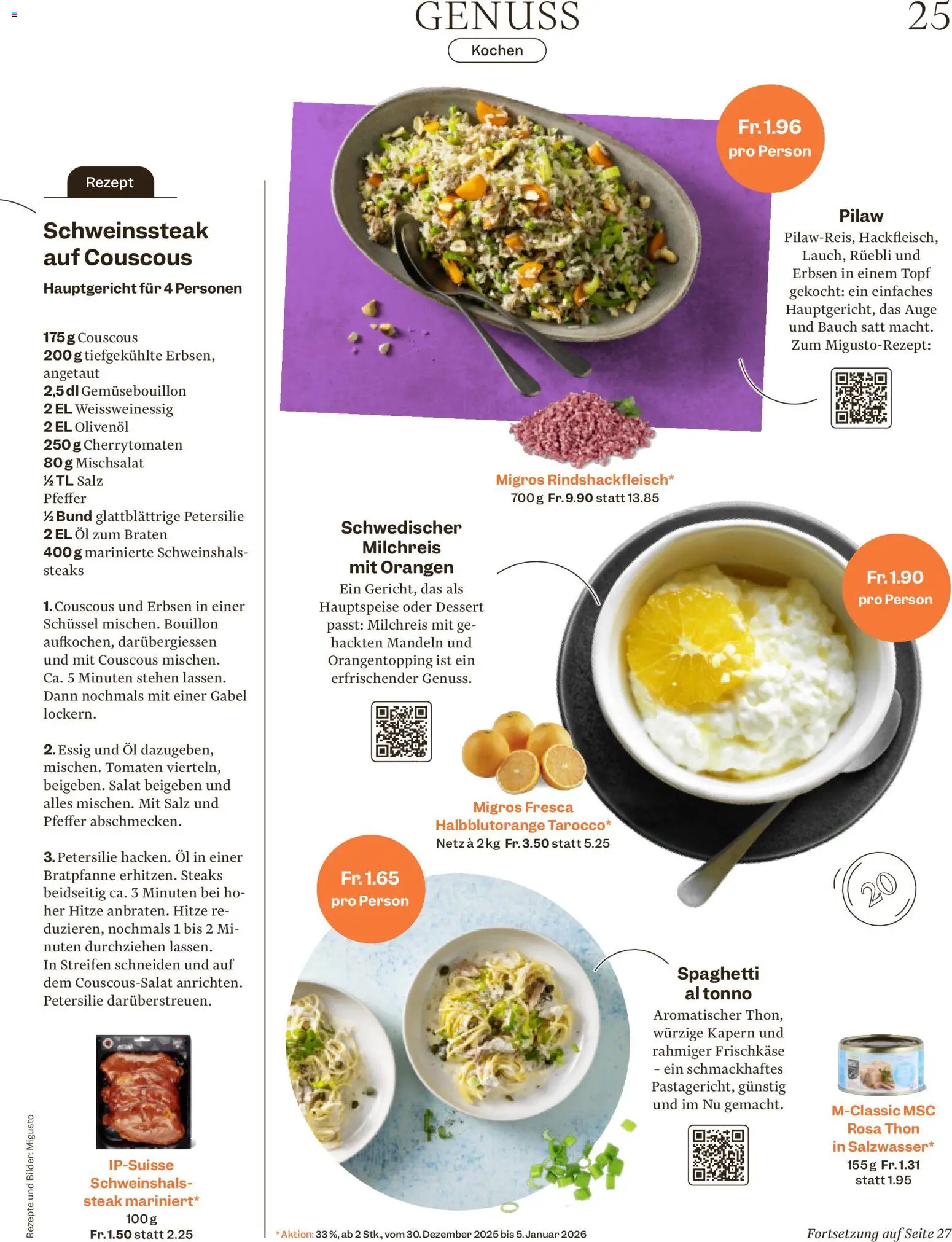 Migros Magazin – gültig ab 29.12.2025 | Seite: 25 | Produkte: Essig, Öl, Tomaten, Salat