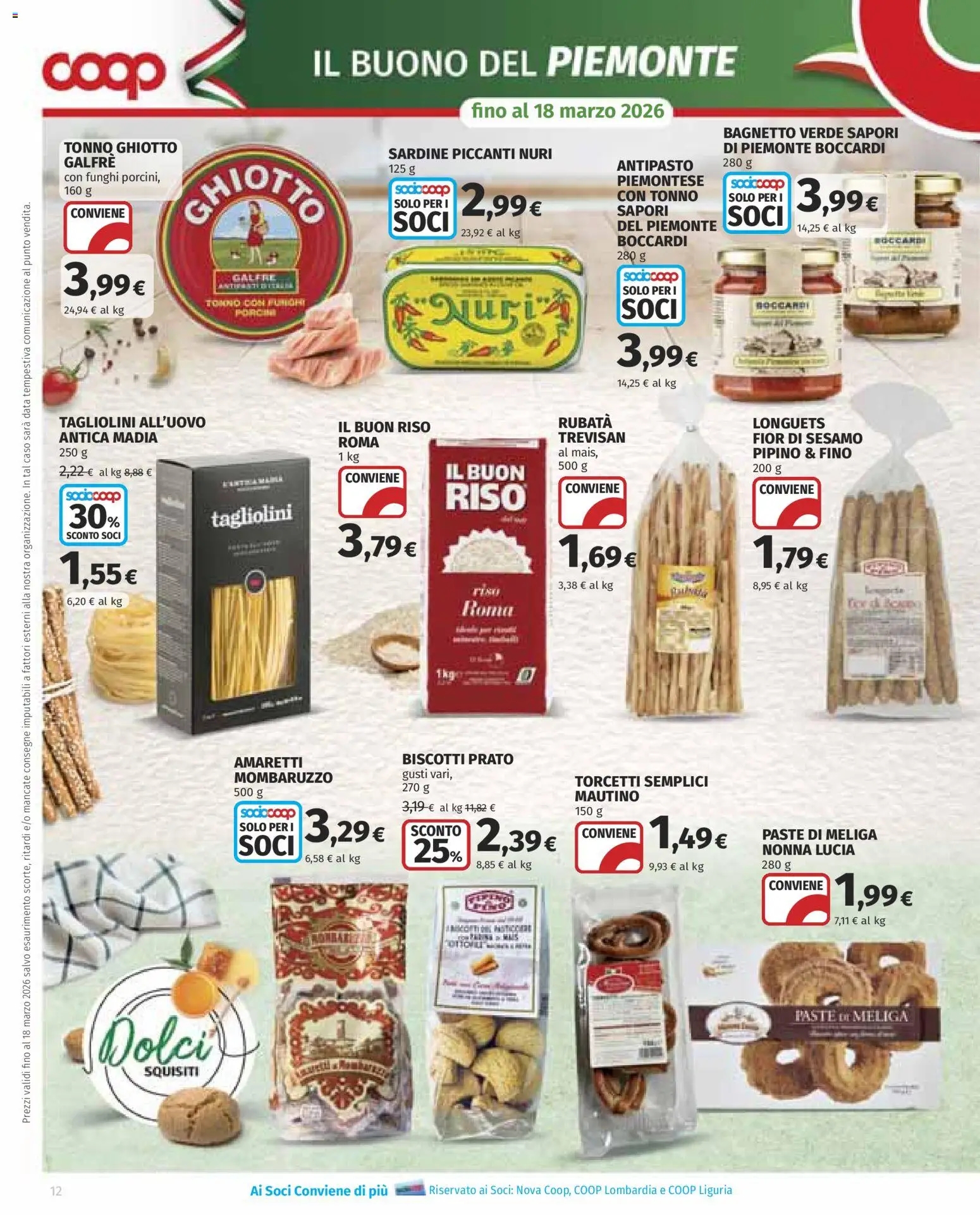 Volantino COOP del 05.03.2026 | Pagina: 12 | Prodotti: Riso, Biscotti, Funghi, Bagnetto