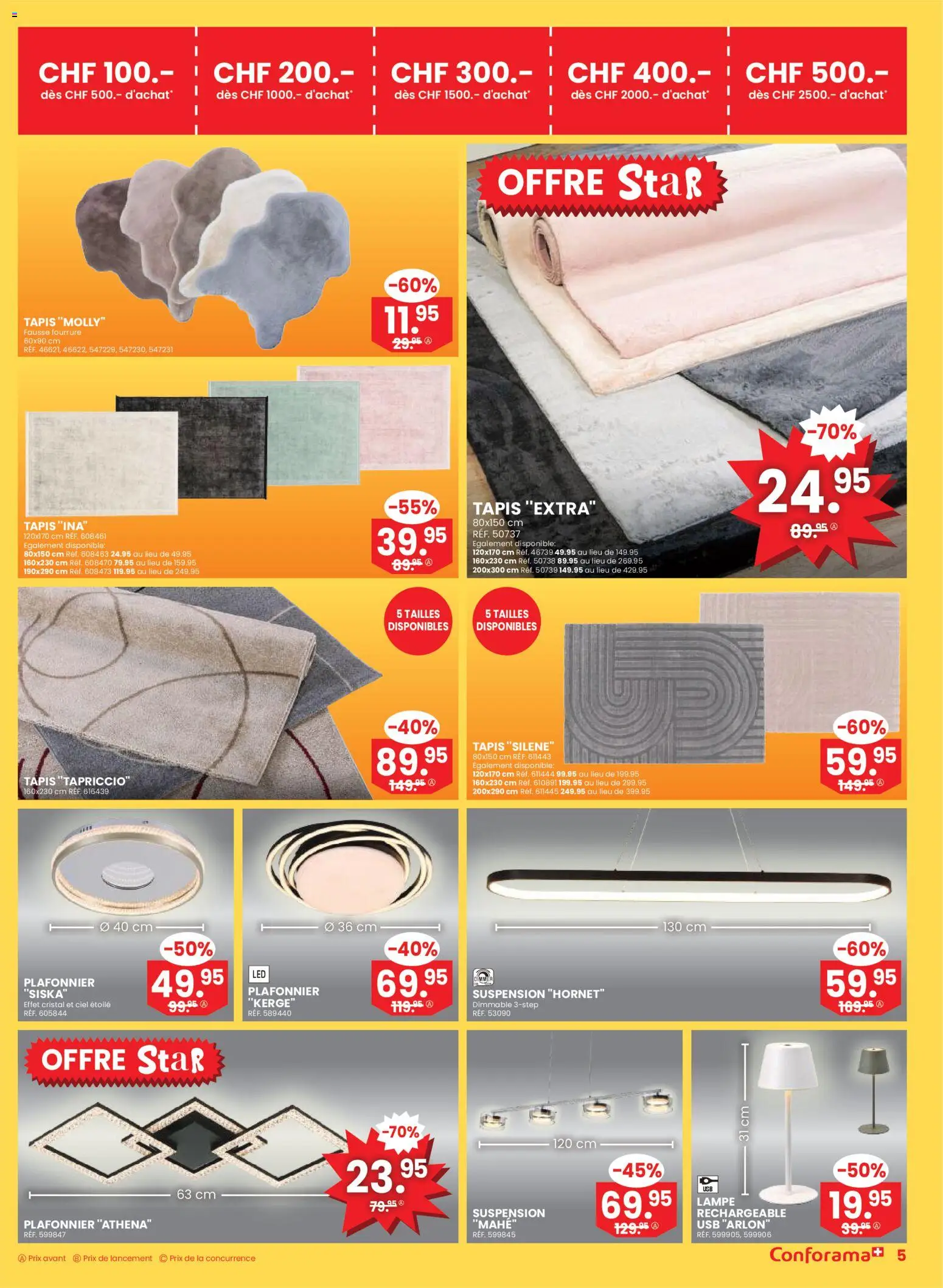 Conforama Aktionen FR – gültig ab 31.12.2025 | Seite: 5 | Produkte: Lampe, Usb