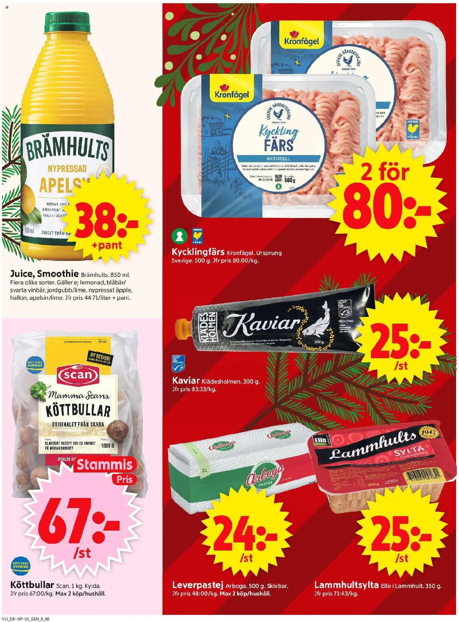 ICA Supermarket reklamblad aktuell från 15.12.2025 | Sida: 10 | Produkter: Gem, Köttbullar, Galler, Leverpastej