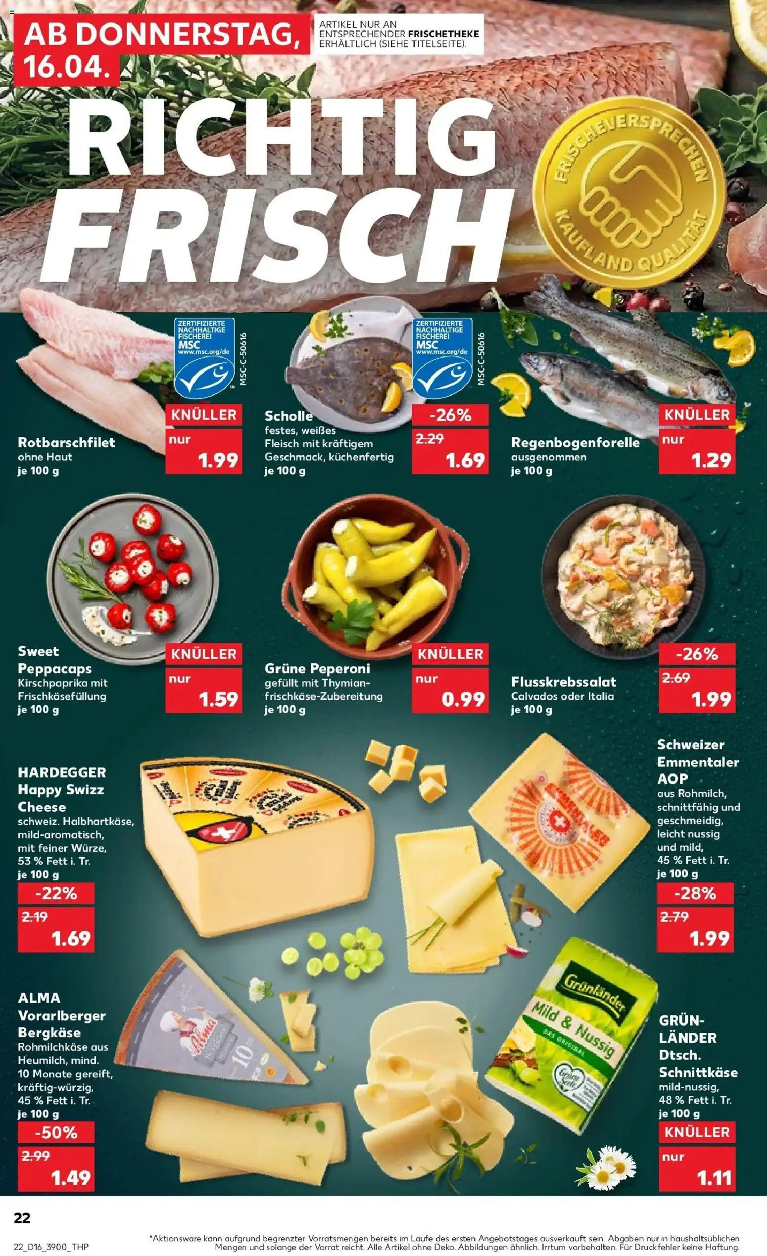 Kaufland Prospekt Stade	 – gültig ab 16.04.2026 | Seite: 22 | Produkte: Grunlander, Fleisch