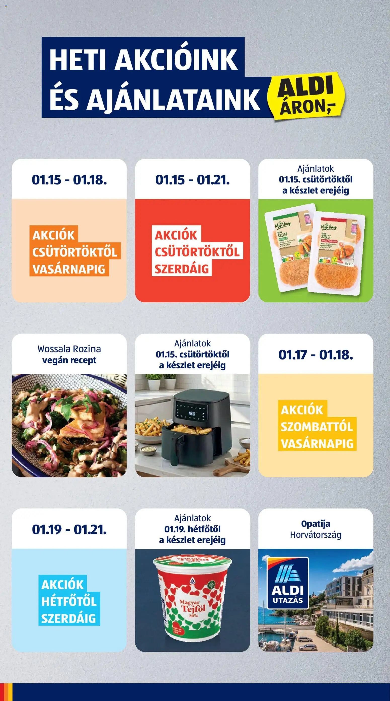 Aldi akciós ujság - amely érvényes a következő dátumtól: 15.01.2026 | Oldal: 2 | Termékek: Tejföl, Vegán